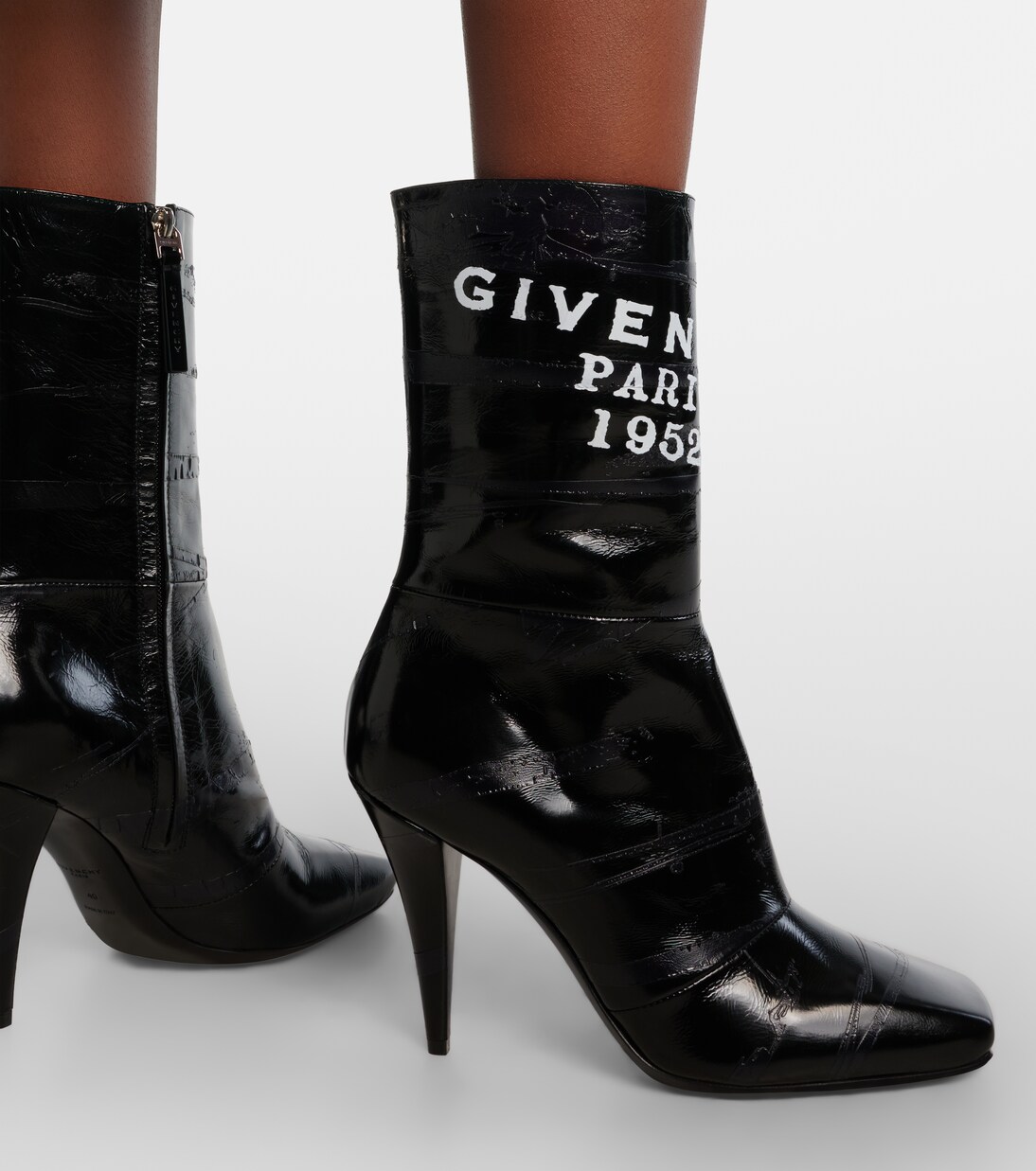 Sliced Square patent leather ankle boots | Givenchy