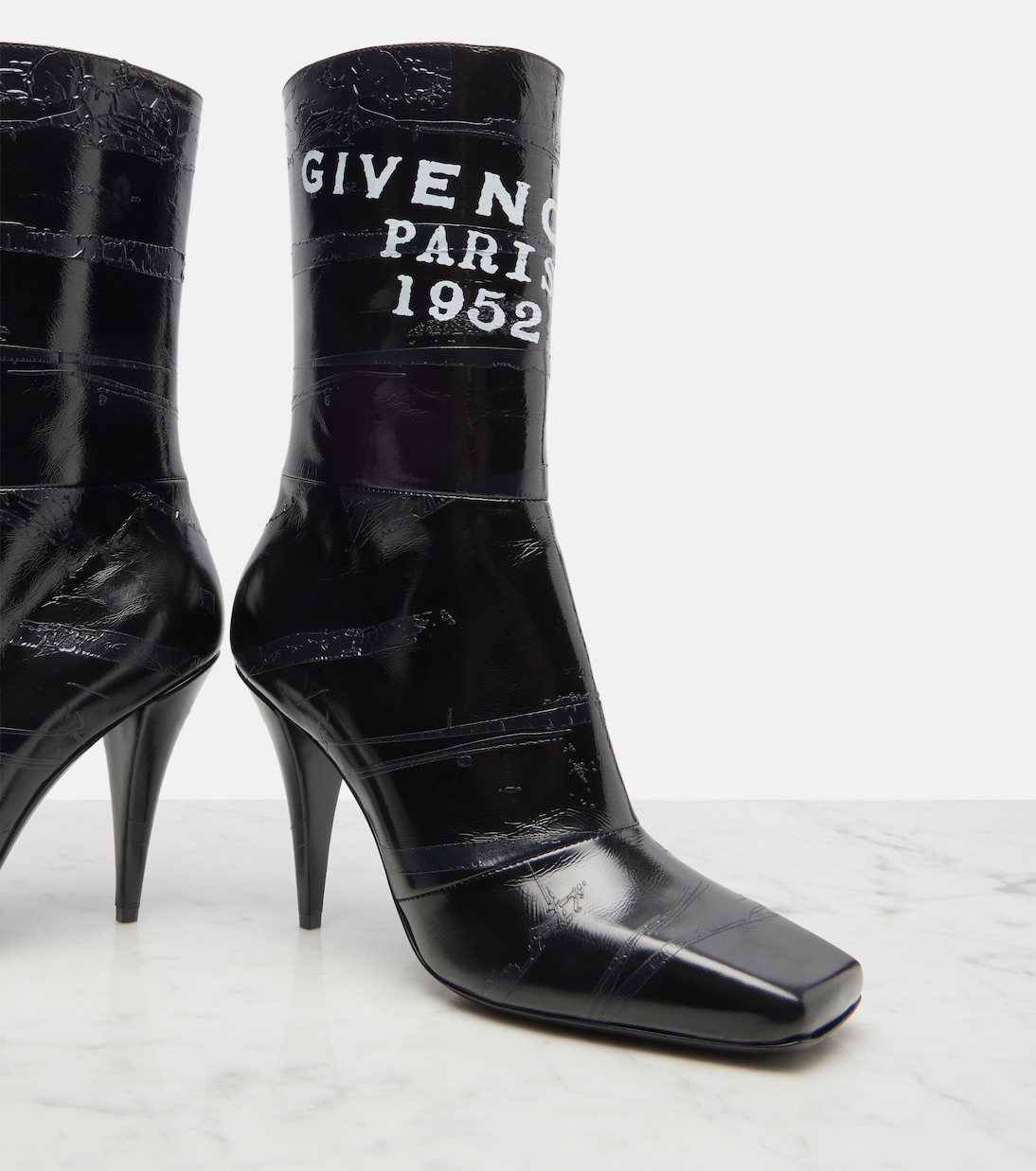 Sliced Square patent leather ankle boots | Givenchy