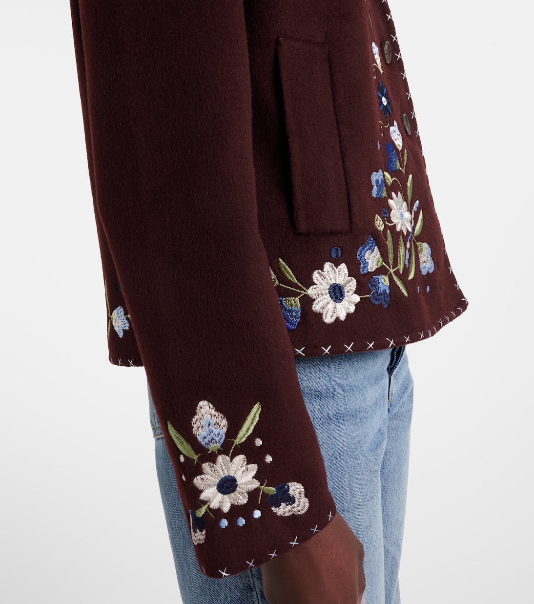 Bestickte Jacke Jude aus einem Wollgemisch | Rixo