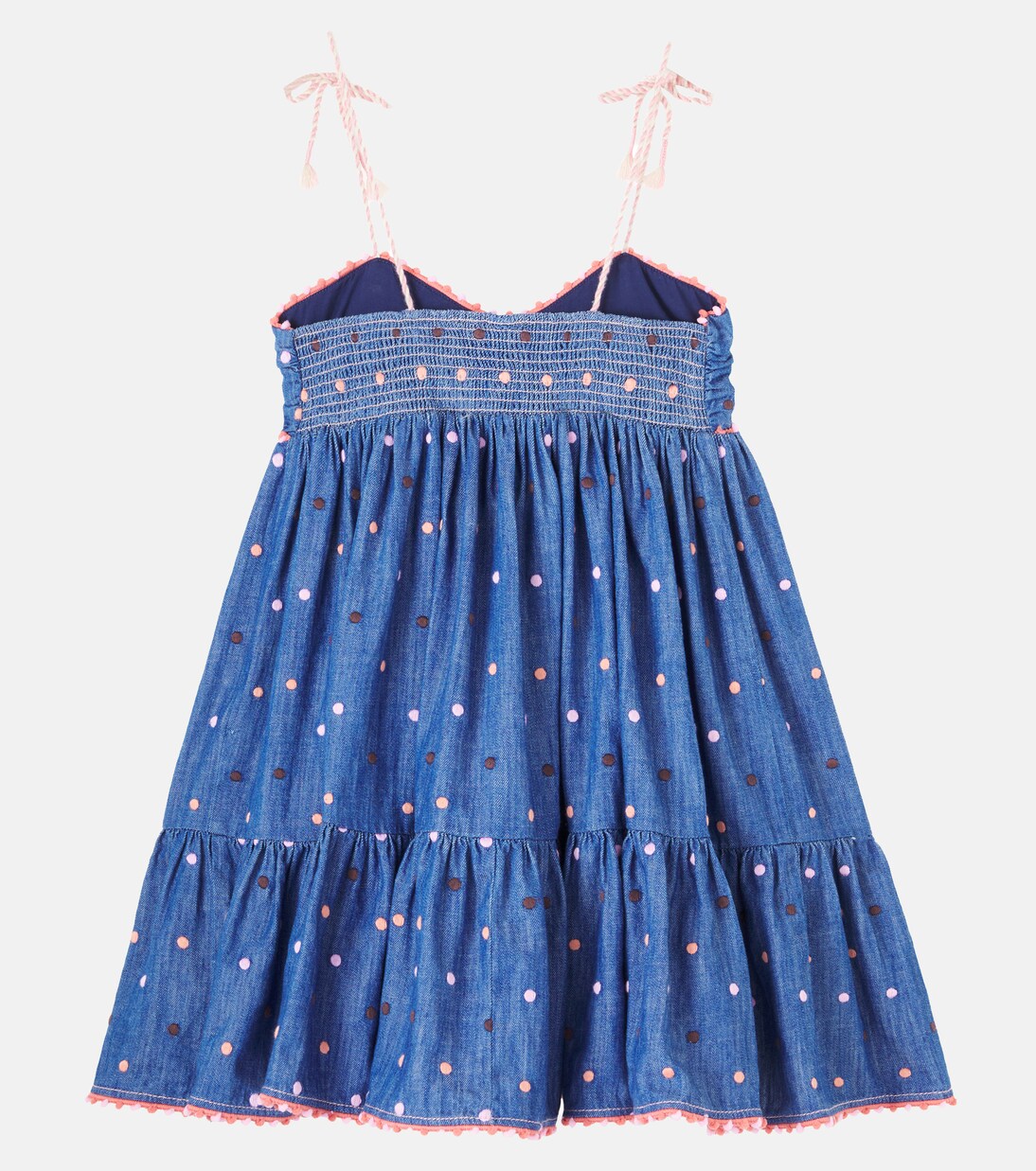 Embroidered polka-dot denim dress | Zimmermann Kids