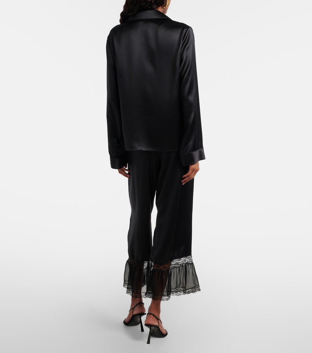 Pantalon ample en satin de soie | Saint Laurent