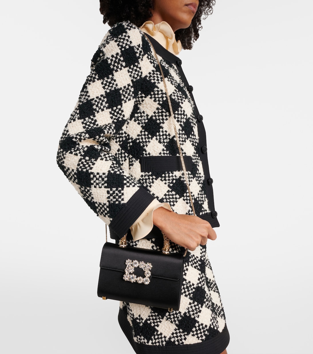 Henkeltasche Jewel Efflorescence Mini aus Satin | Roger Vivier