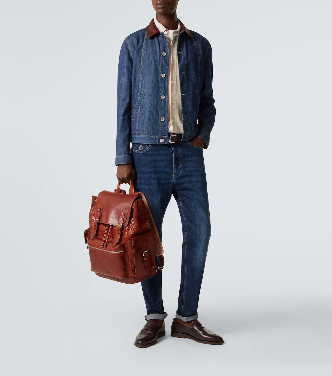 Sac à dos City en cuir | Brunello Cucinelli