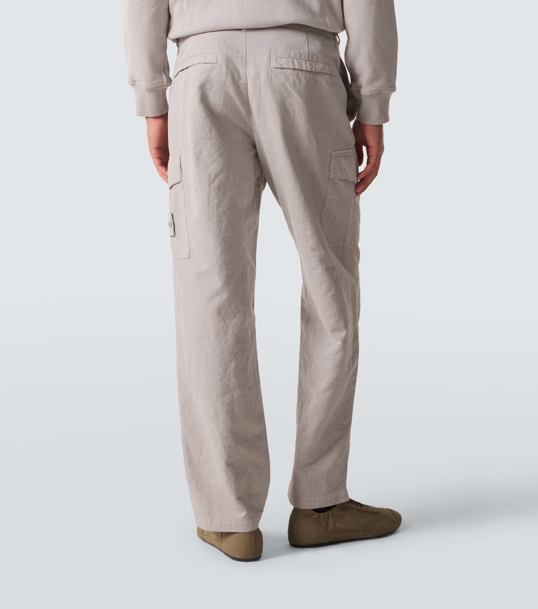 Cotton and linen canvas cargo pants | Stone Island