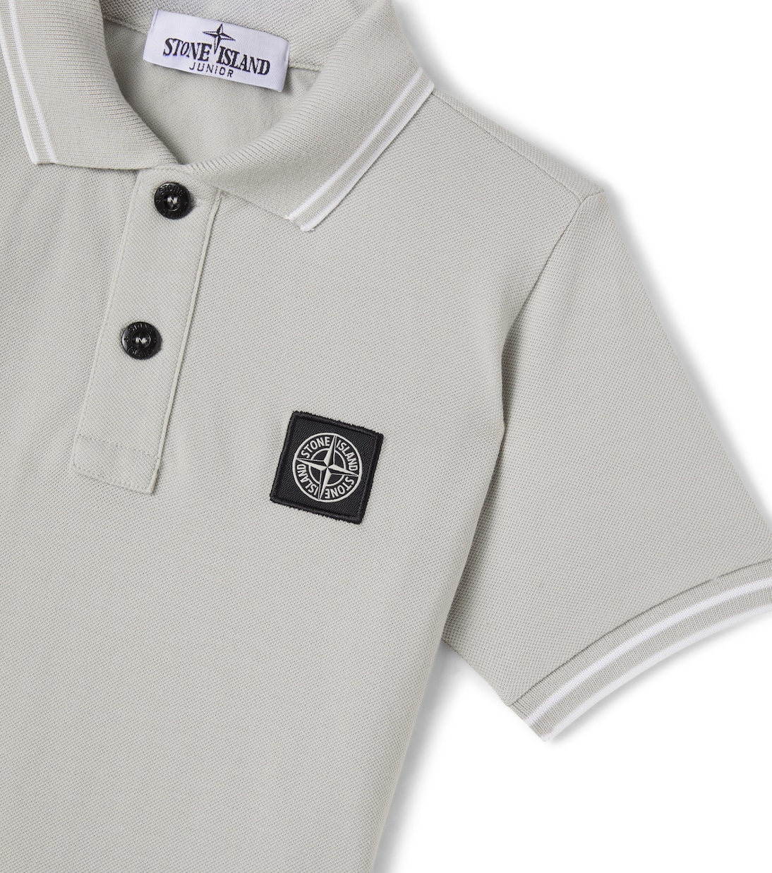 Compass cotton-blend polo shirt | Stone Island Junior