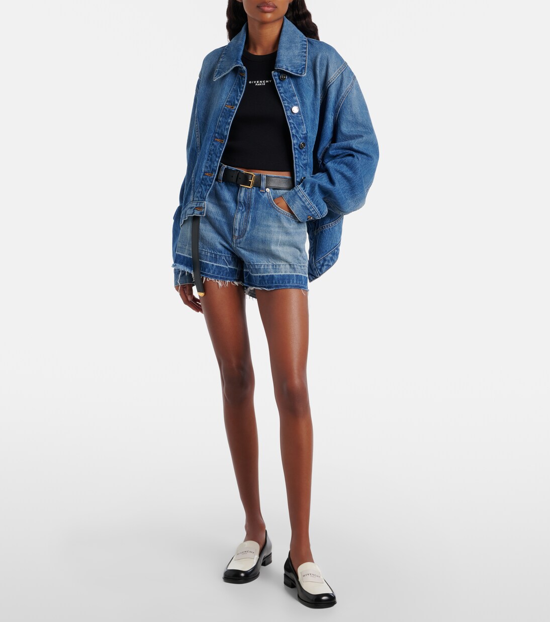 Mid-rise denim shorts | Givenchy