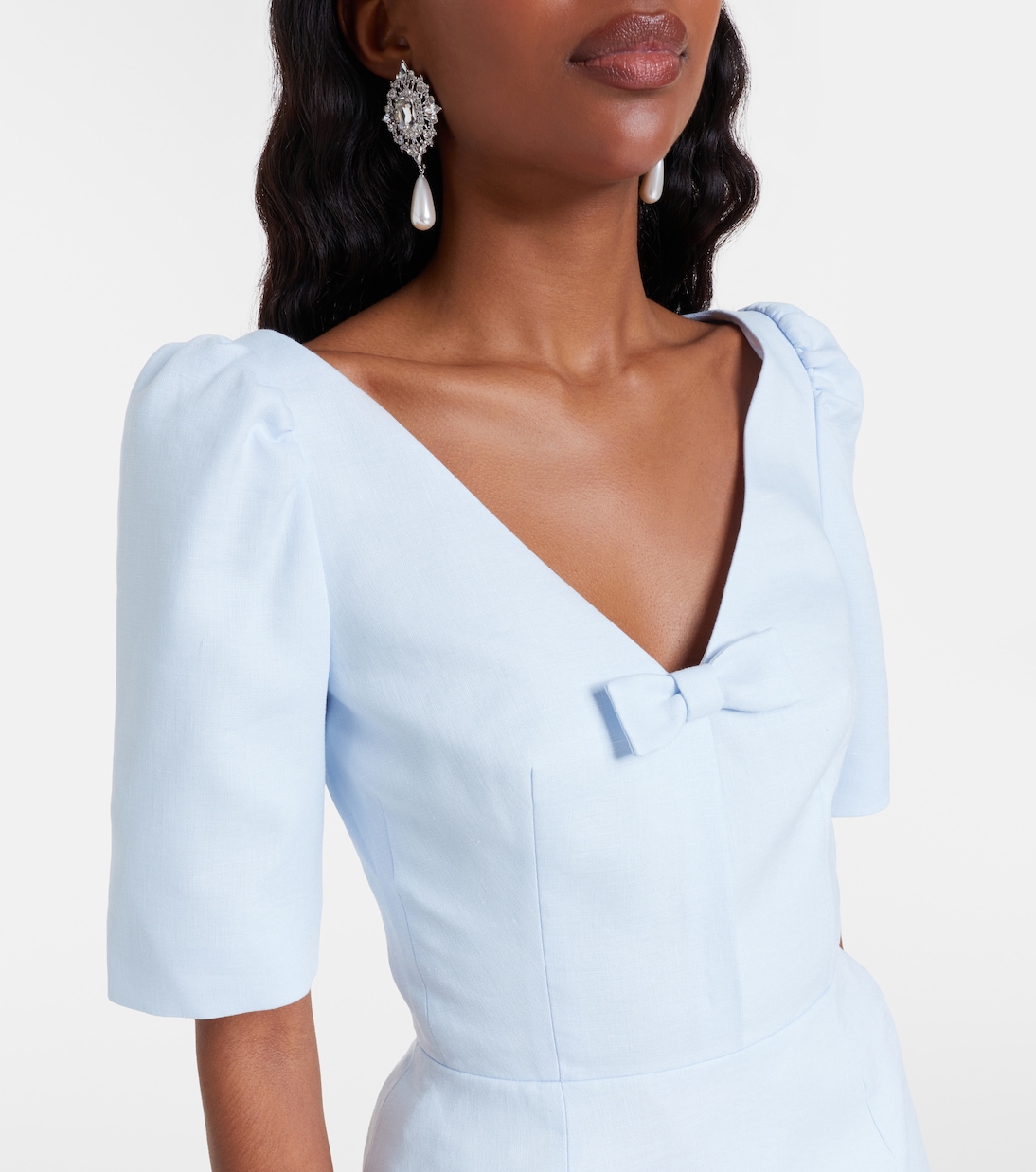 Bow-detail linen minidress | Shushu/Tong