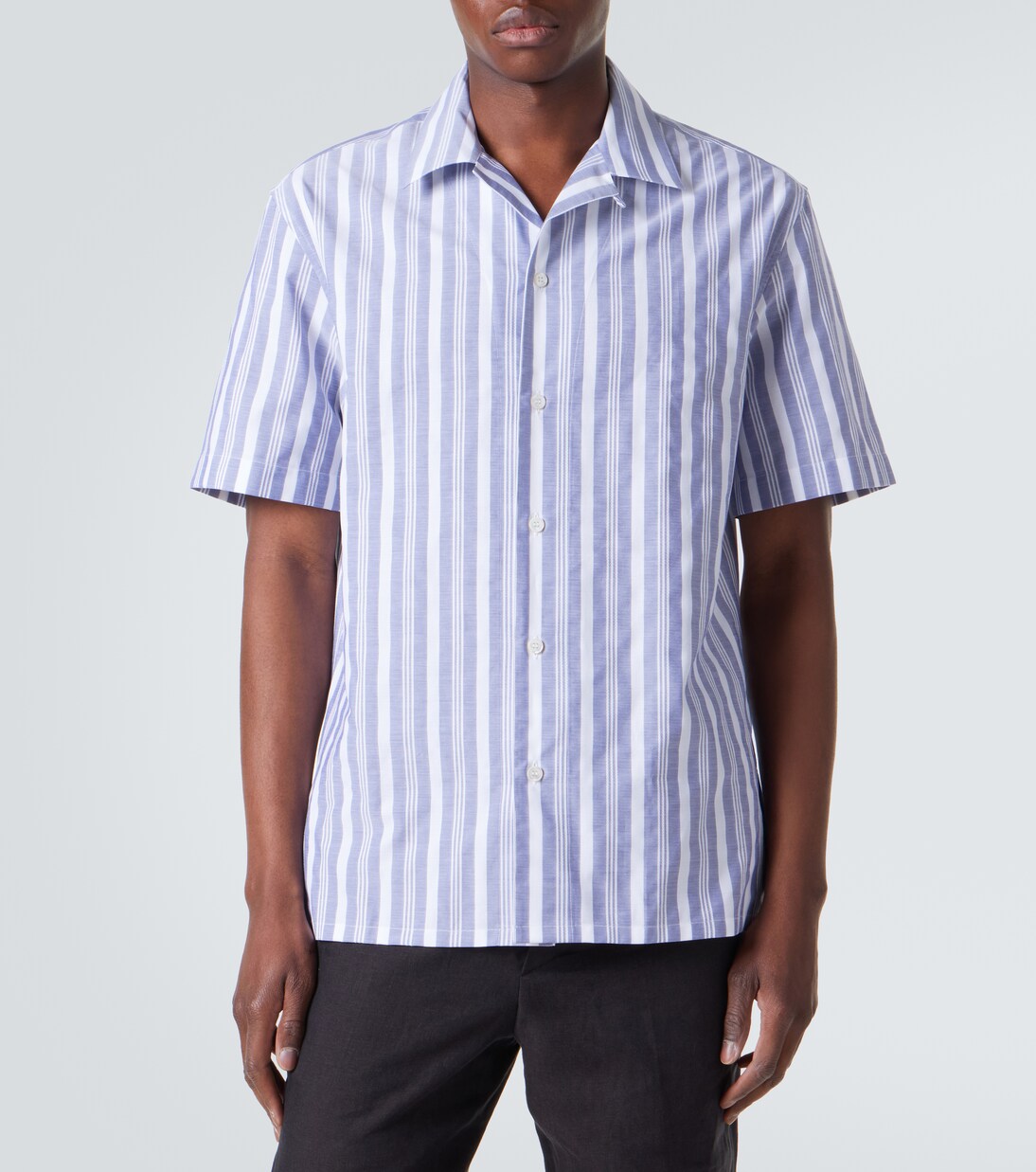 Camicia bowling in popeline di cotone a righe | Brioni