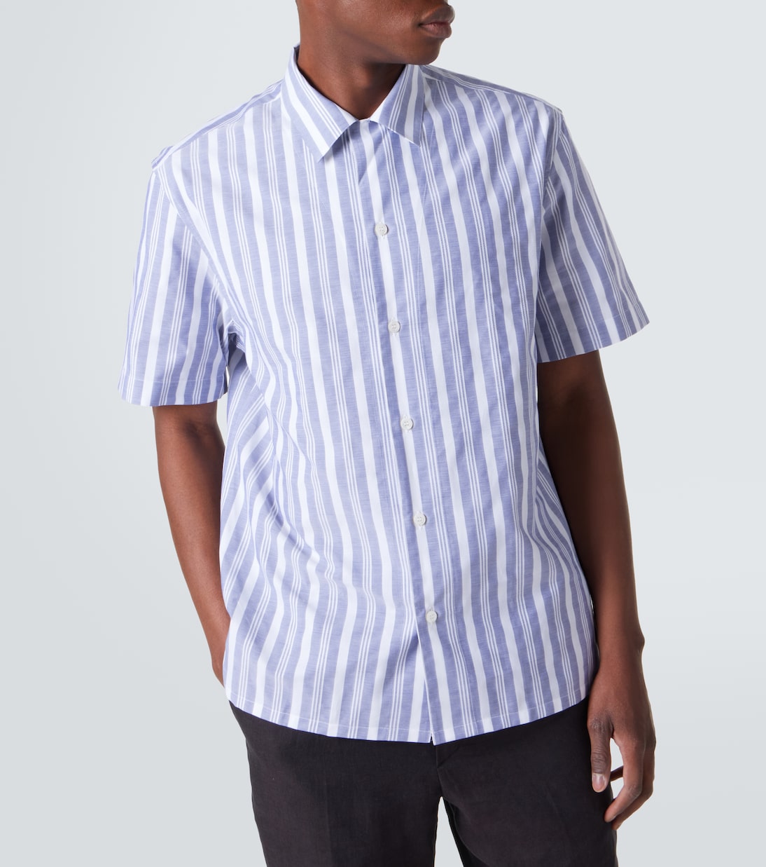 Camicia bowling in popeline di cotone a righe | Brioni