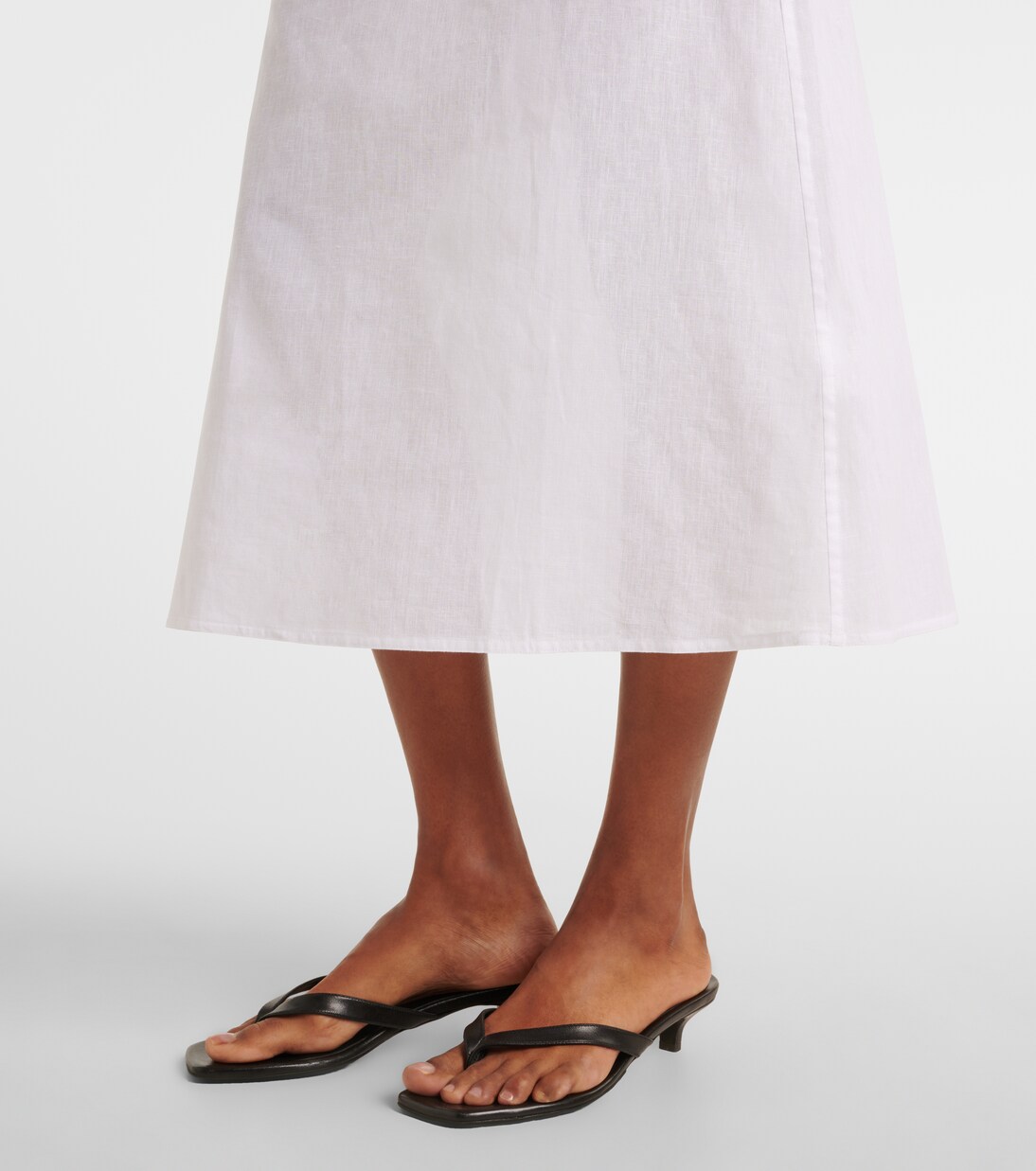 Cotton and linen midi skirt | Toteme