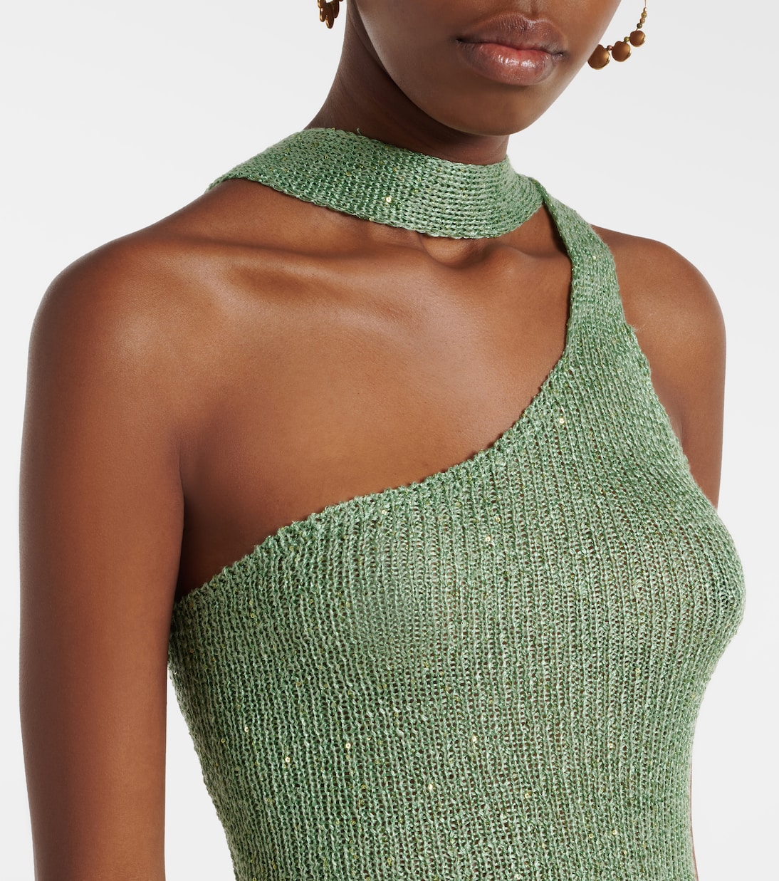 Aretha sequined one-shoulder maxi dress | Bananhot