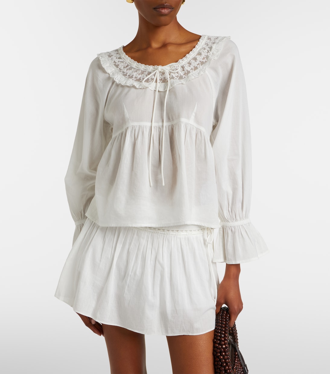 Blusa Danielle de algodón con encaje | Posse