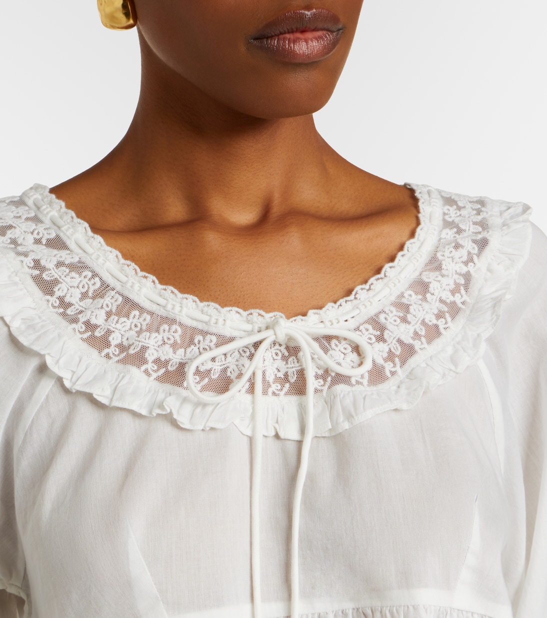 Blusa Danielle de algodón con encaje | Posse