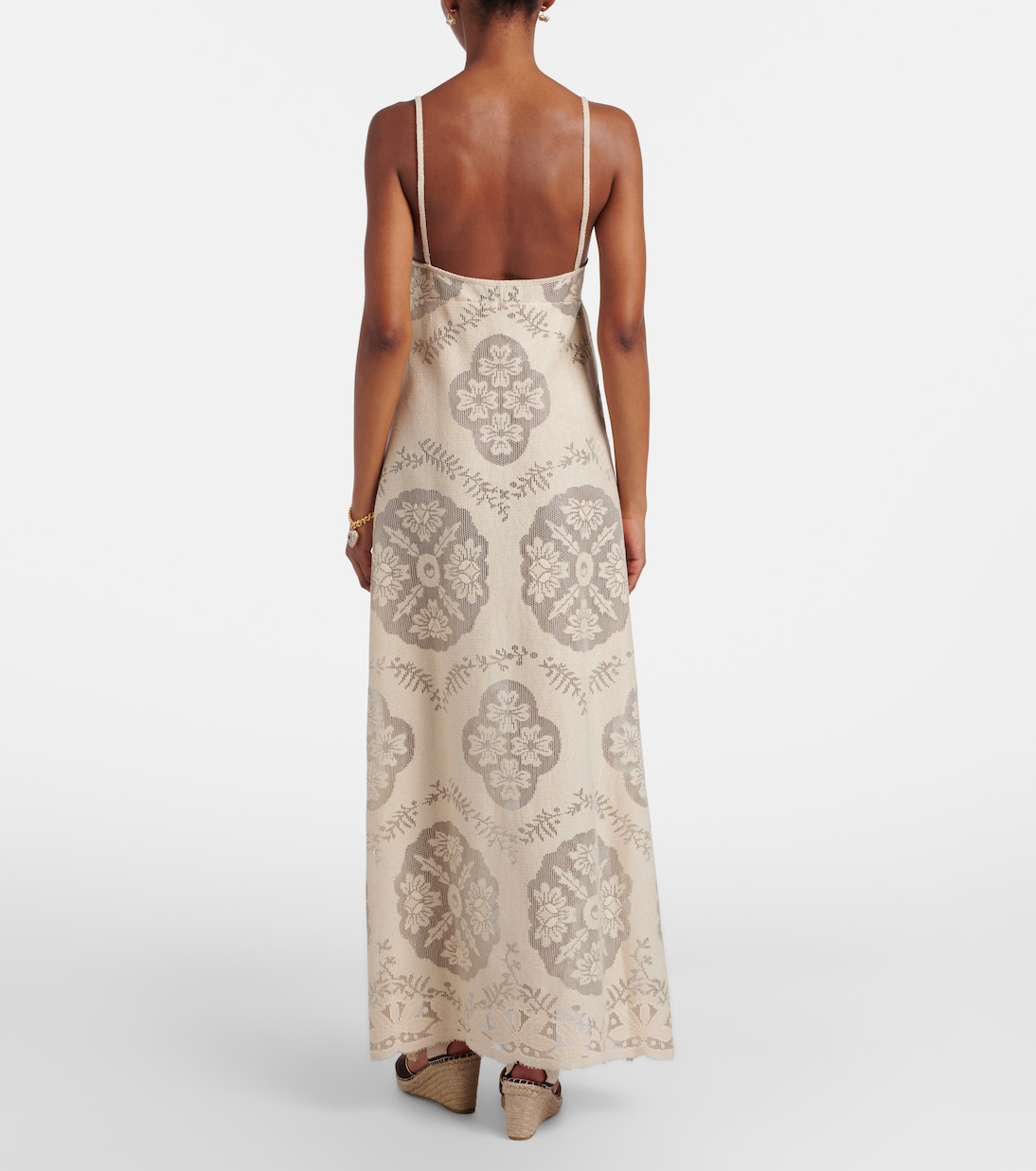 Maxikleid VGold aus einem Baumwollgemisch | Valentino