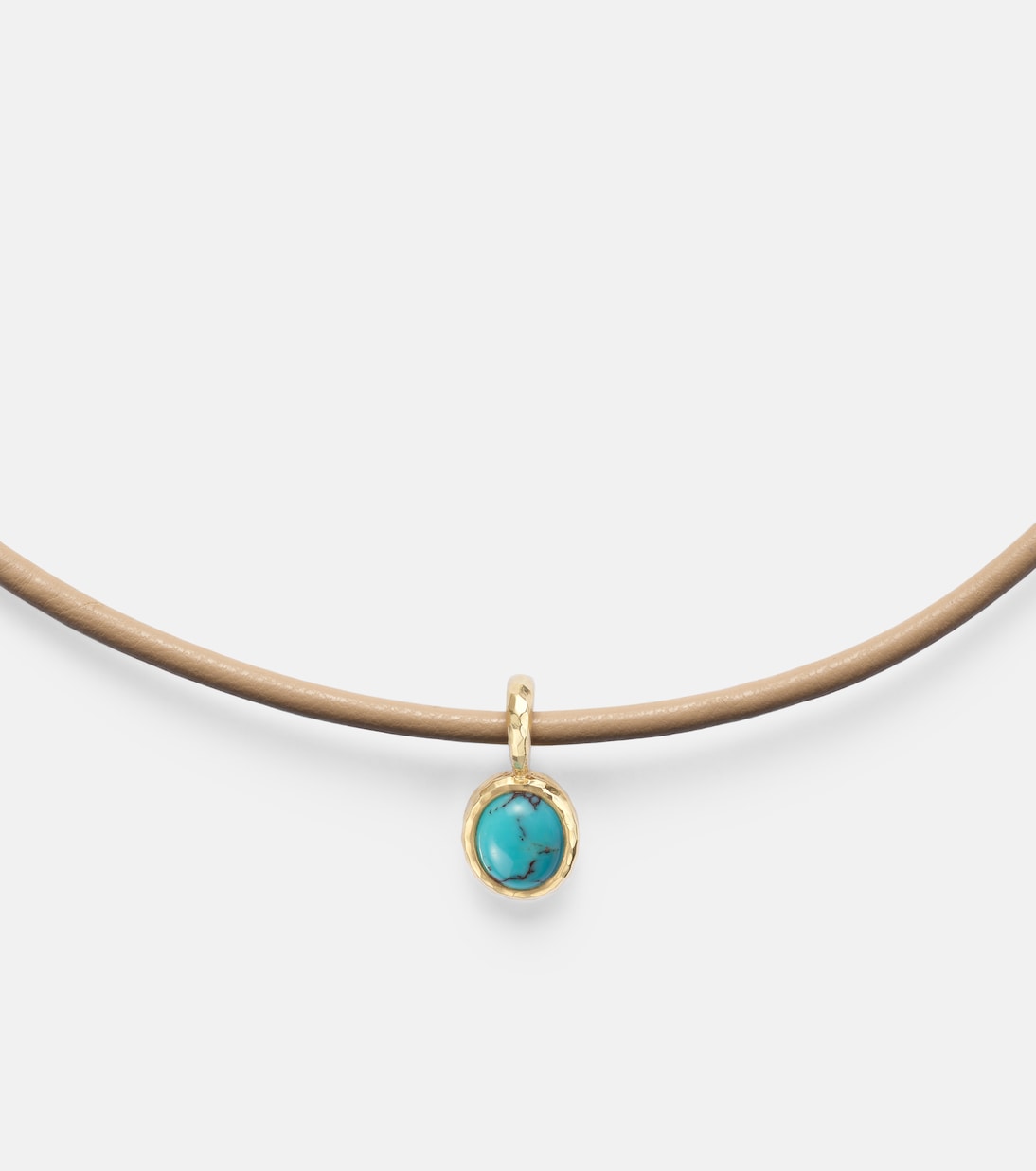 18kt gold pendant necklace with turquoise | Octavia Elizabeth