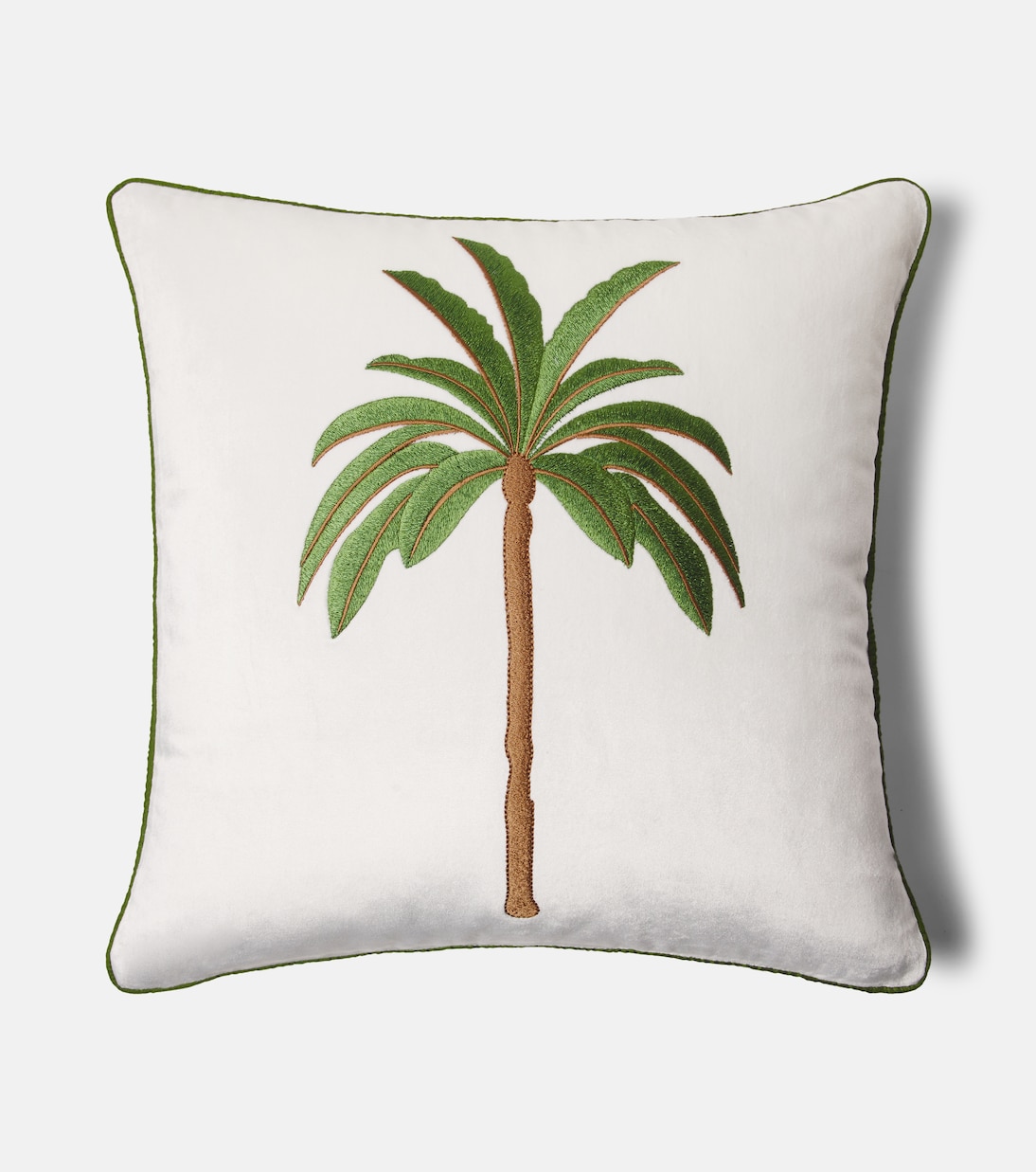 Embroidered cotton velvet cushion | Les-Ottomans