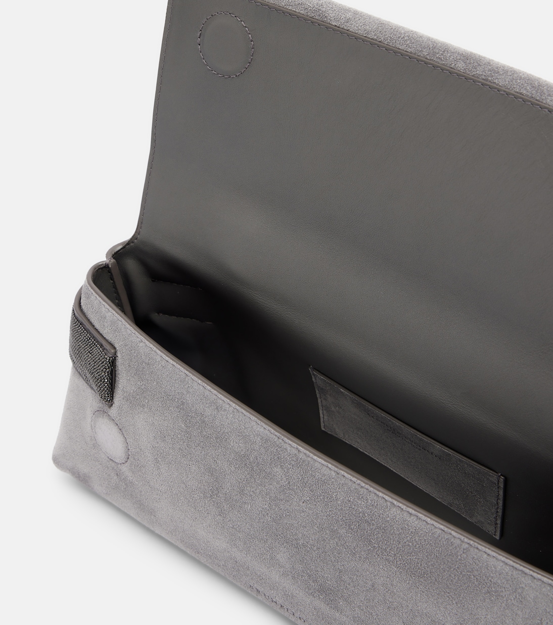 Bolso Small de ante con cuentas Monili | Brunello Cucinelli