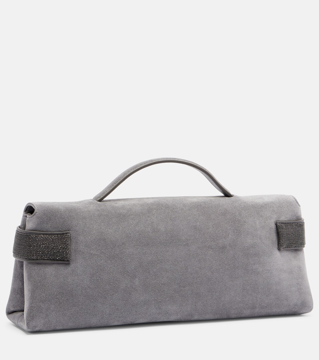 Bolso Small de ante con cuentas Monili | Brunello Cucinelli