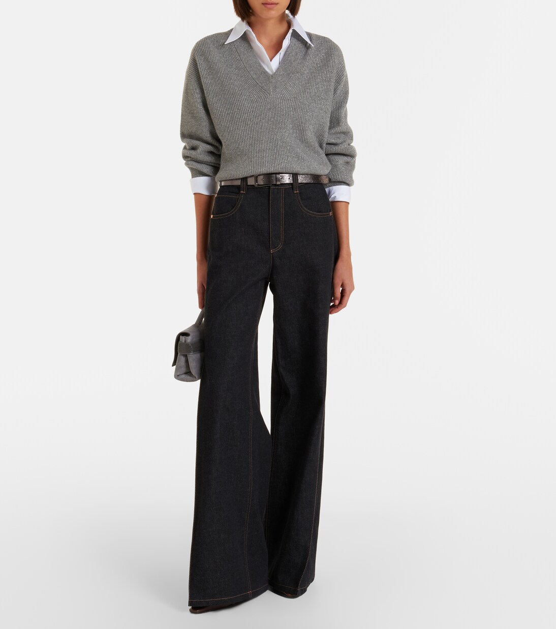 Bolso Small de ante con cuentas Monili | Brunello Cucinelli