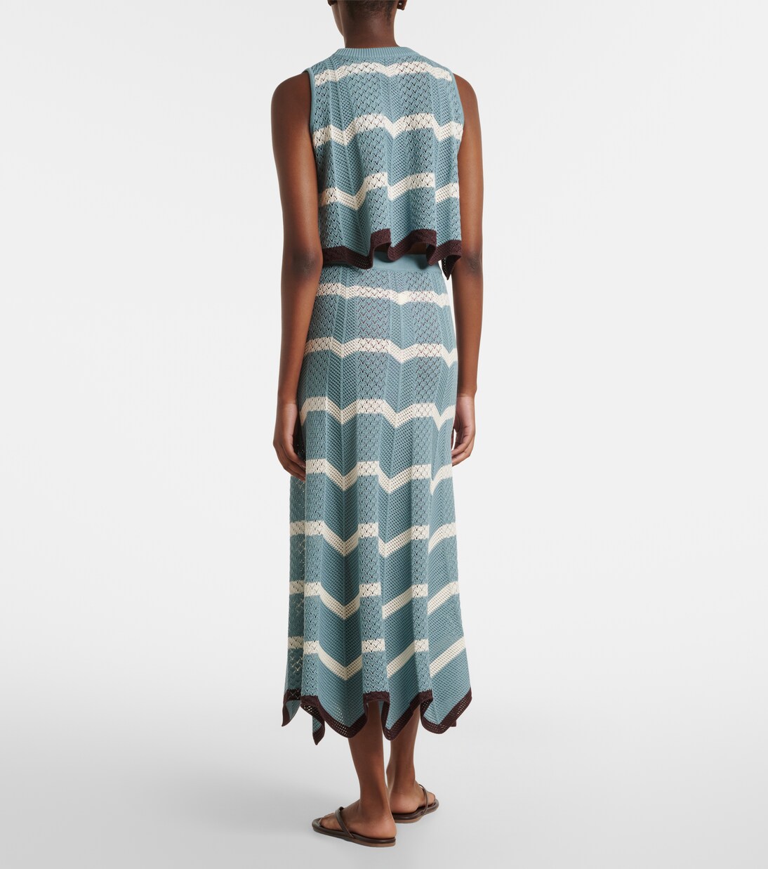 Chevron crochet cotton midi skirt | La DoubleJ