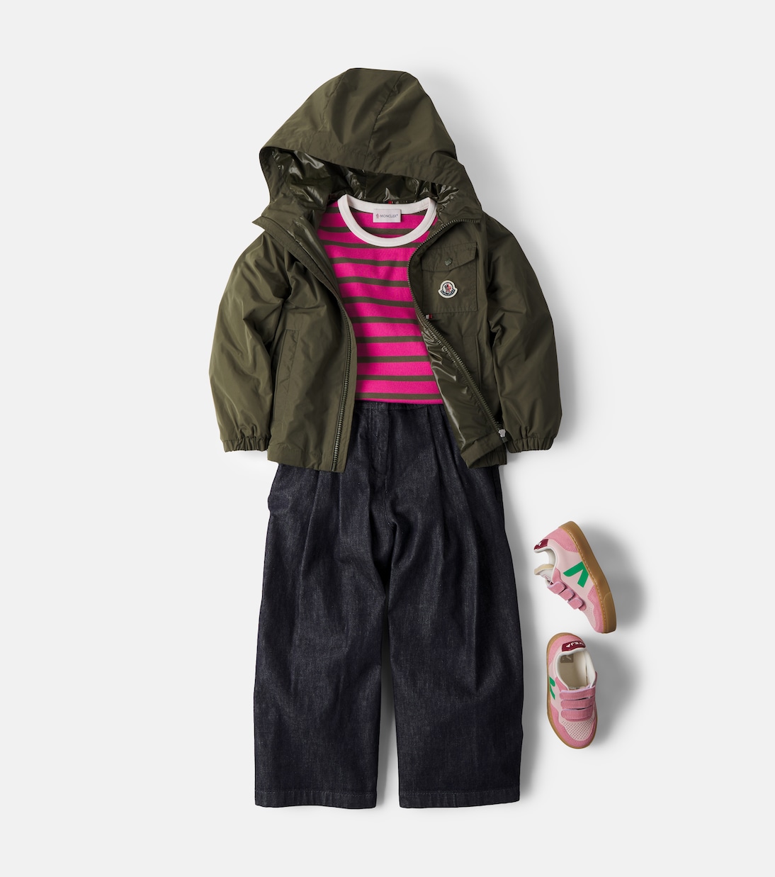 Pleated wide-leg jeans | Moncler Enfant