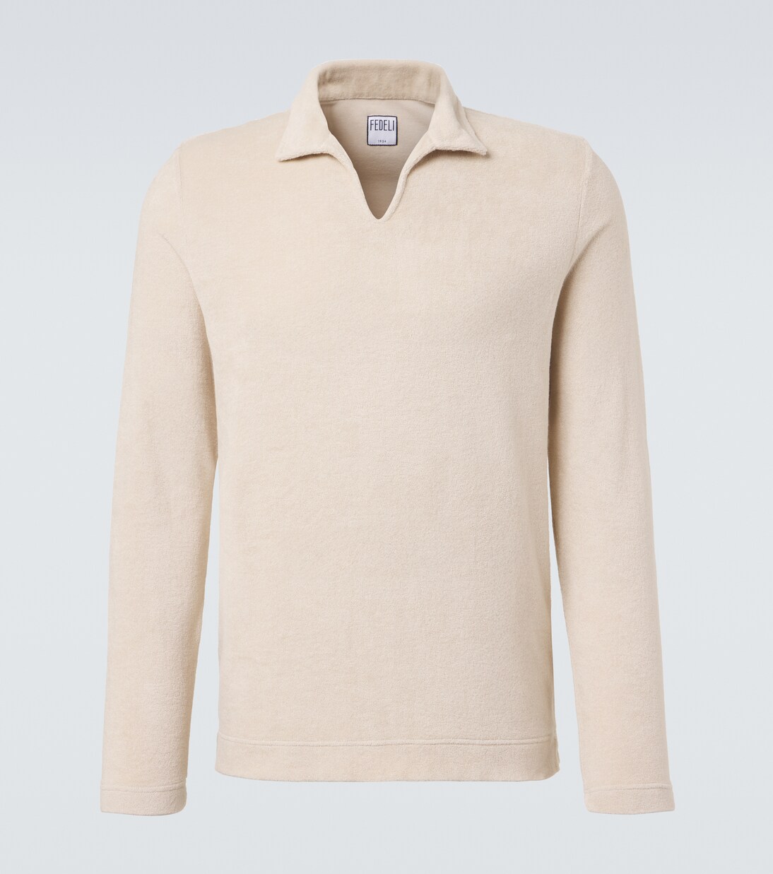 Cotton terry polo shirt | Fedeli