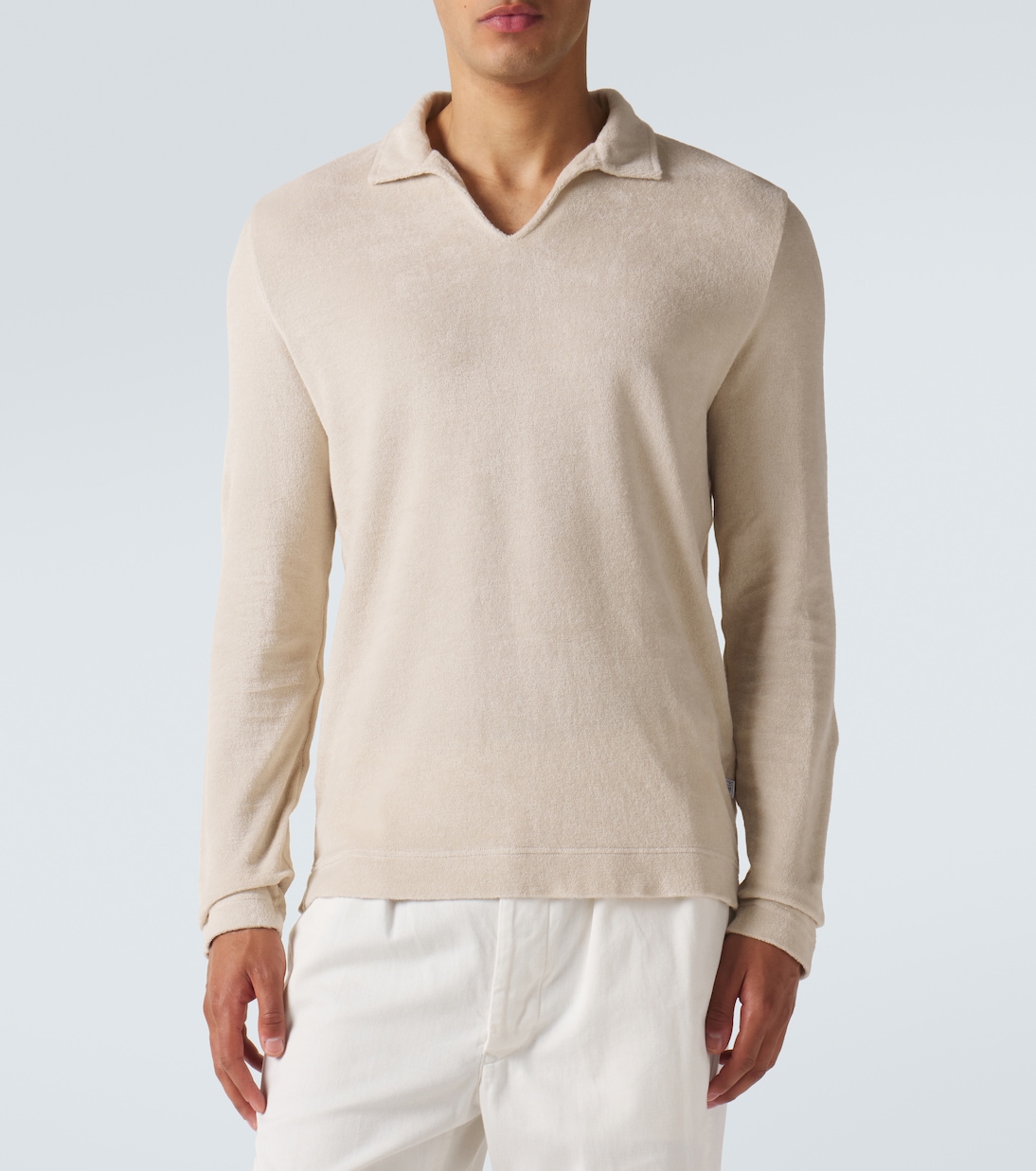 Cotton terry polo shirt | Fedeli