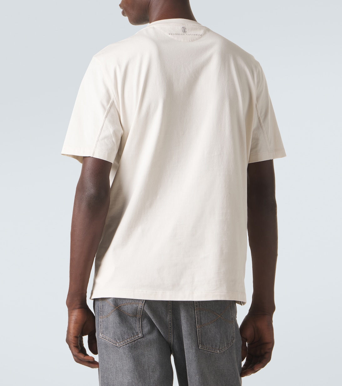 Camiseta de jersey de algodón estampada | Brunello Cucinelli