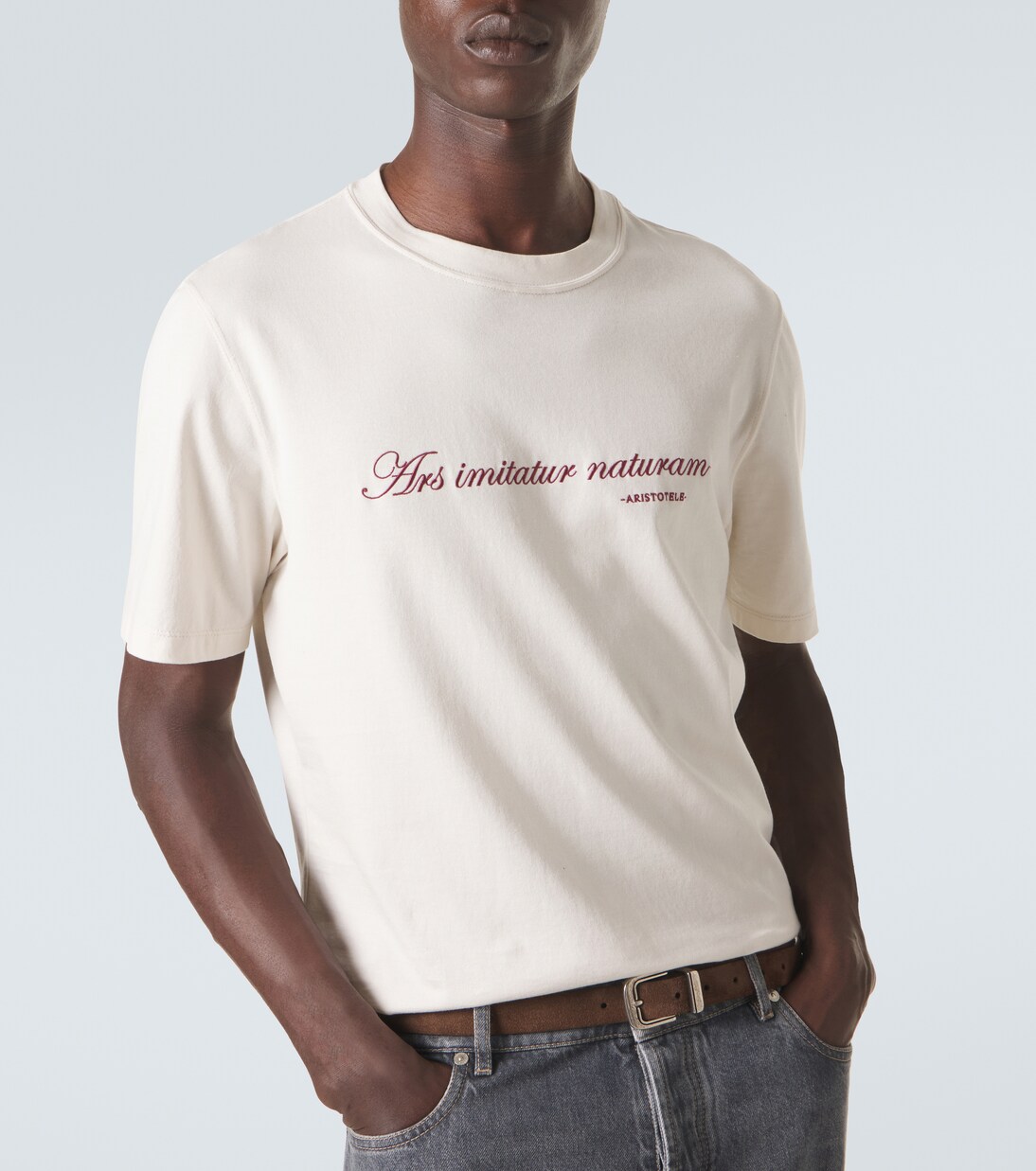 Camiseta de jersey de algodón estampada | Brunello Cucinelli