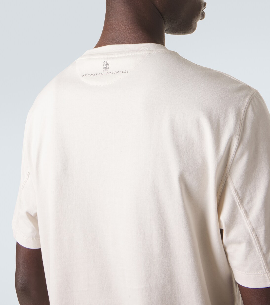 Camiseta de jersey de algodón estampada | Brunello Cucinelli