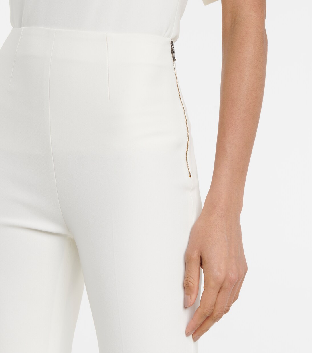 Pantalon Saxley à taille haute en crêpe mélangé | Roland Mouret