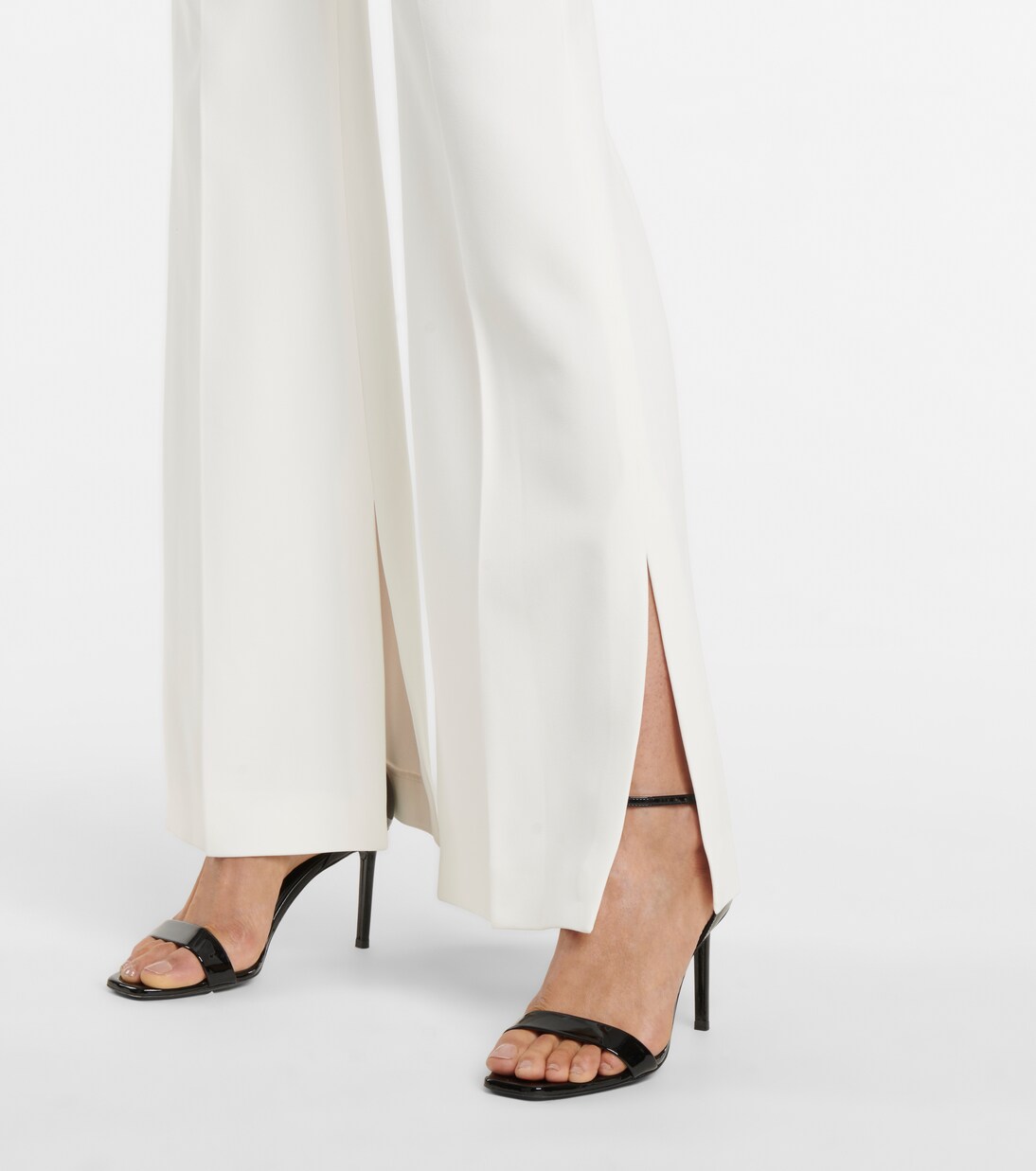 Pantalon Saxley à taille haute en crêpe mélangé | Roland Mouret