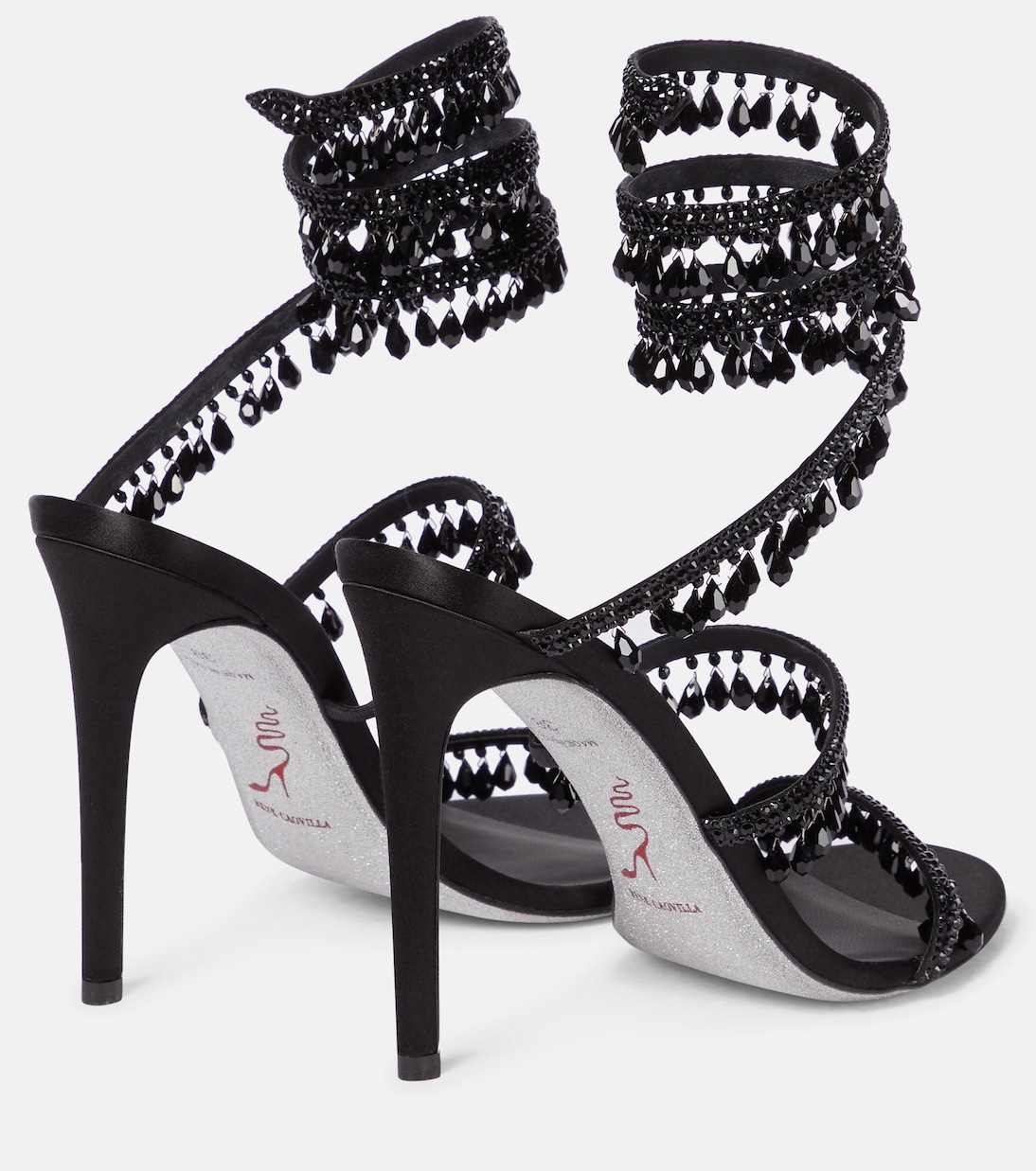 Chandelier embellished satin sandals | Rene Caovilla