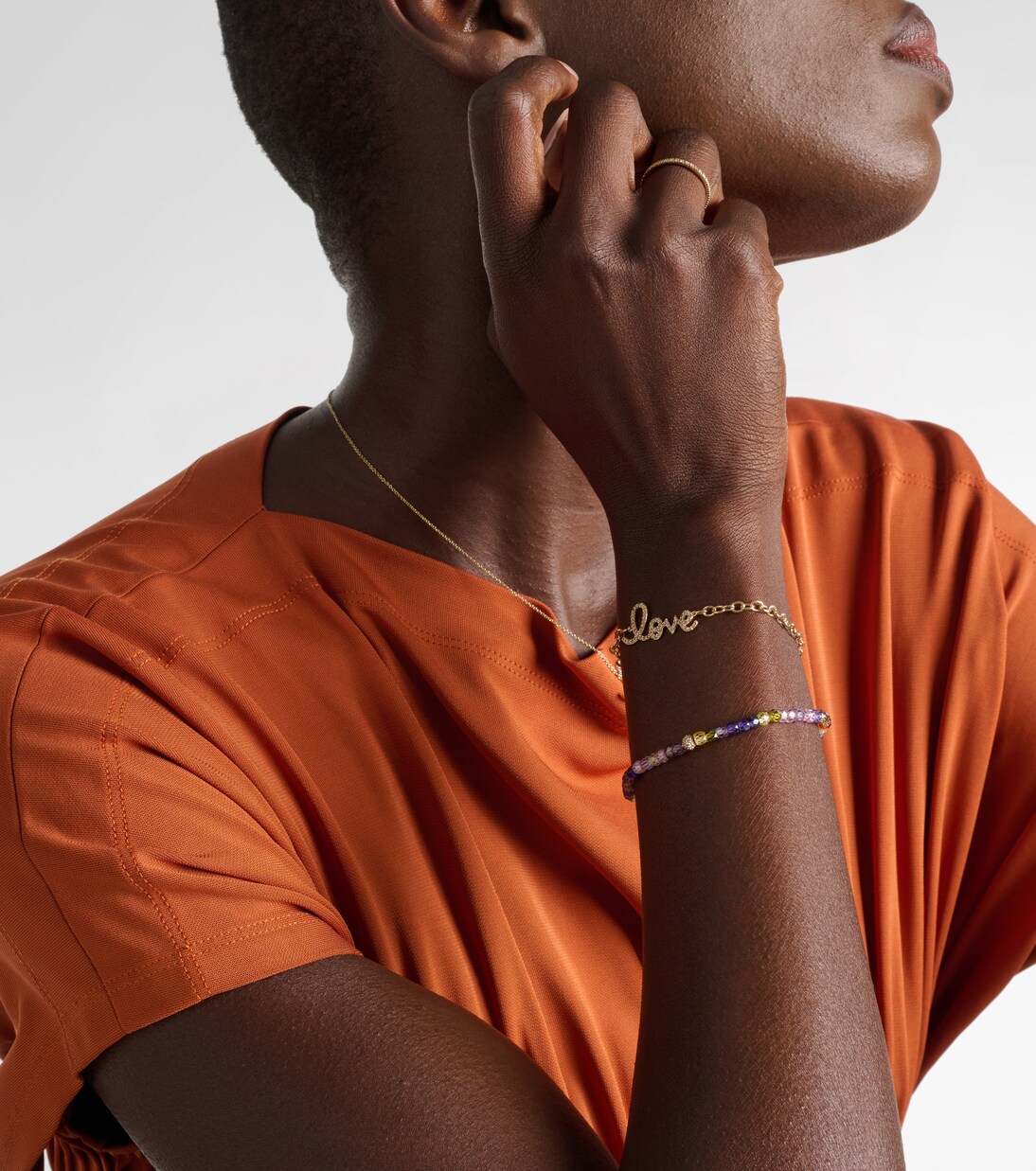 14kt gold zirconia bracelet with diamonds | Sydney Evan