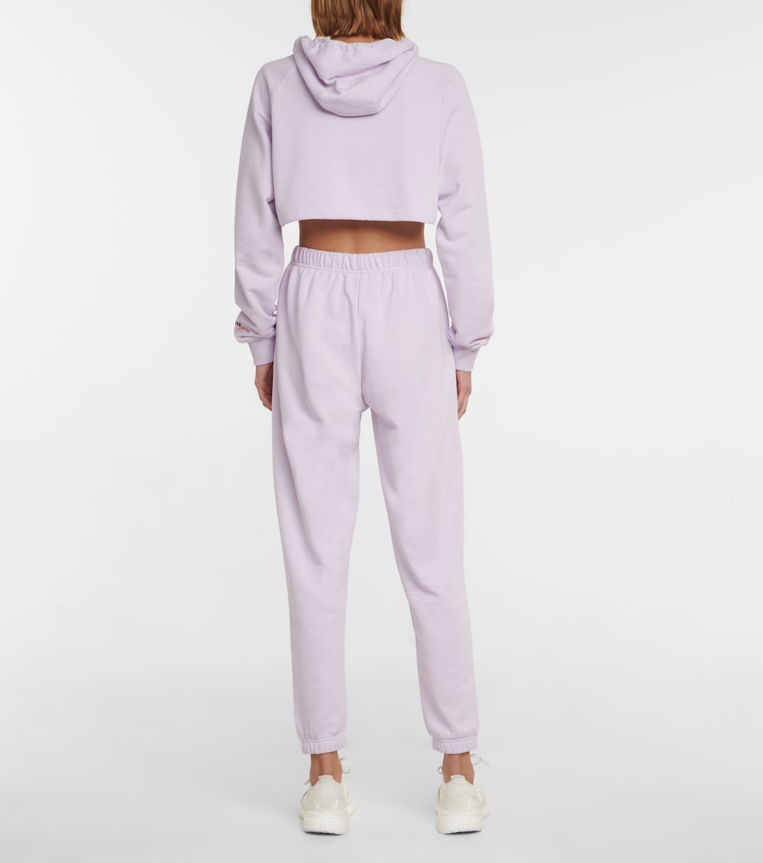 Cropped cotton-blend hoodie | Adam Selman Sport