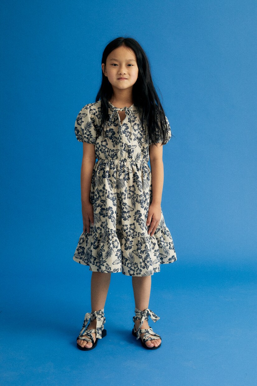 Hibiscus floral linen and cotton dress | The New Society