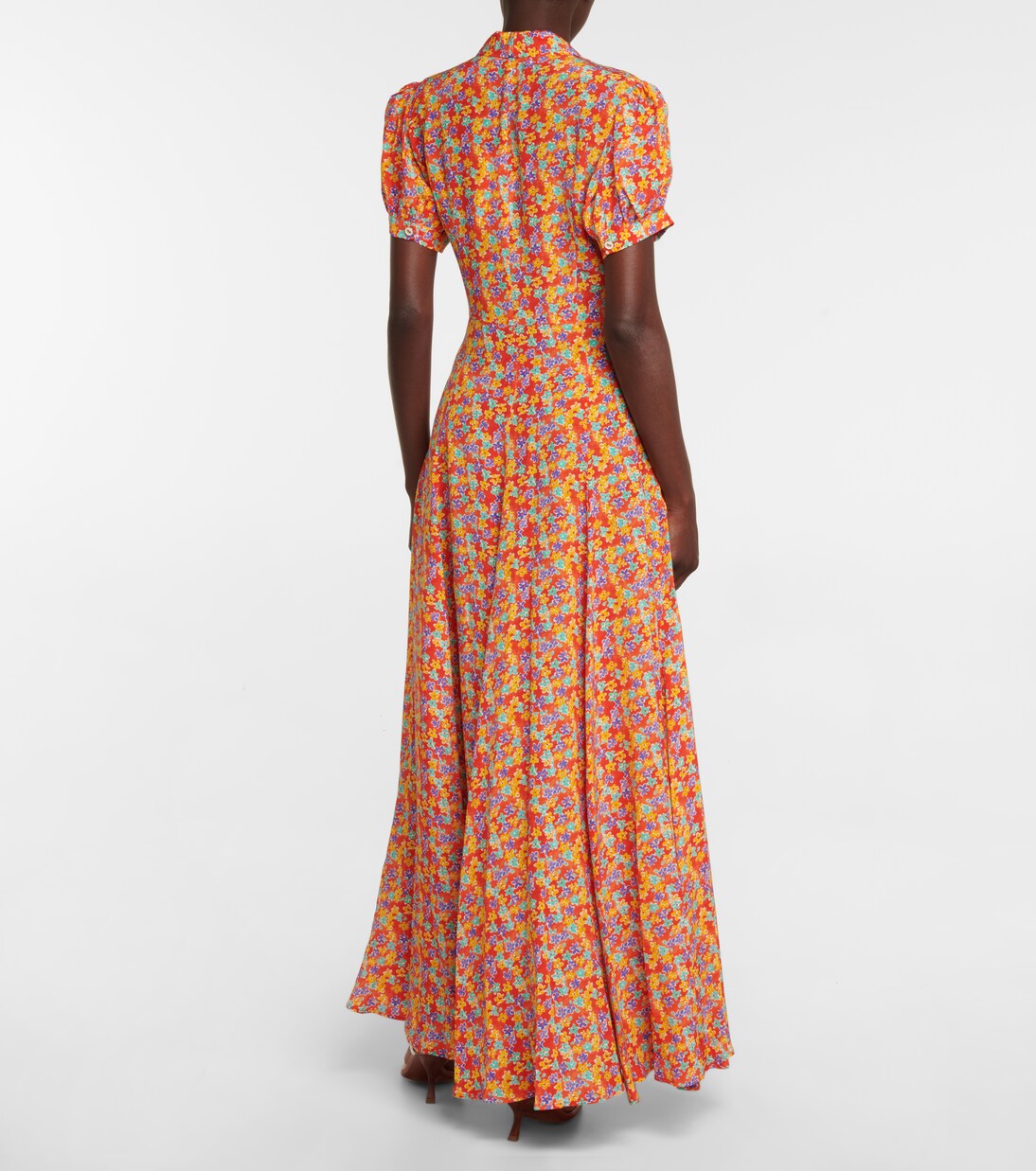 Robe longue Bel en soie à fleurs | Caroline Constas