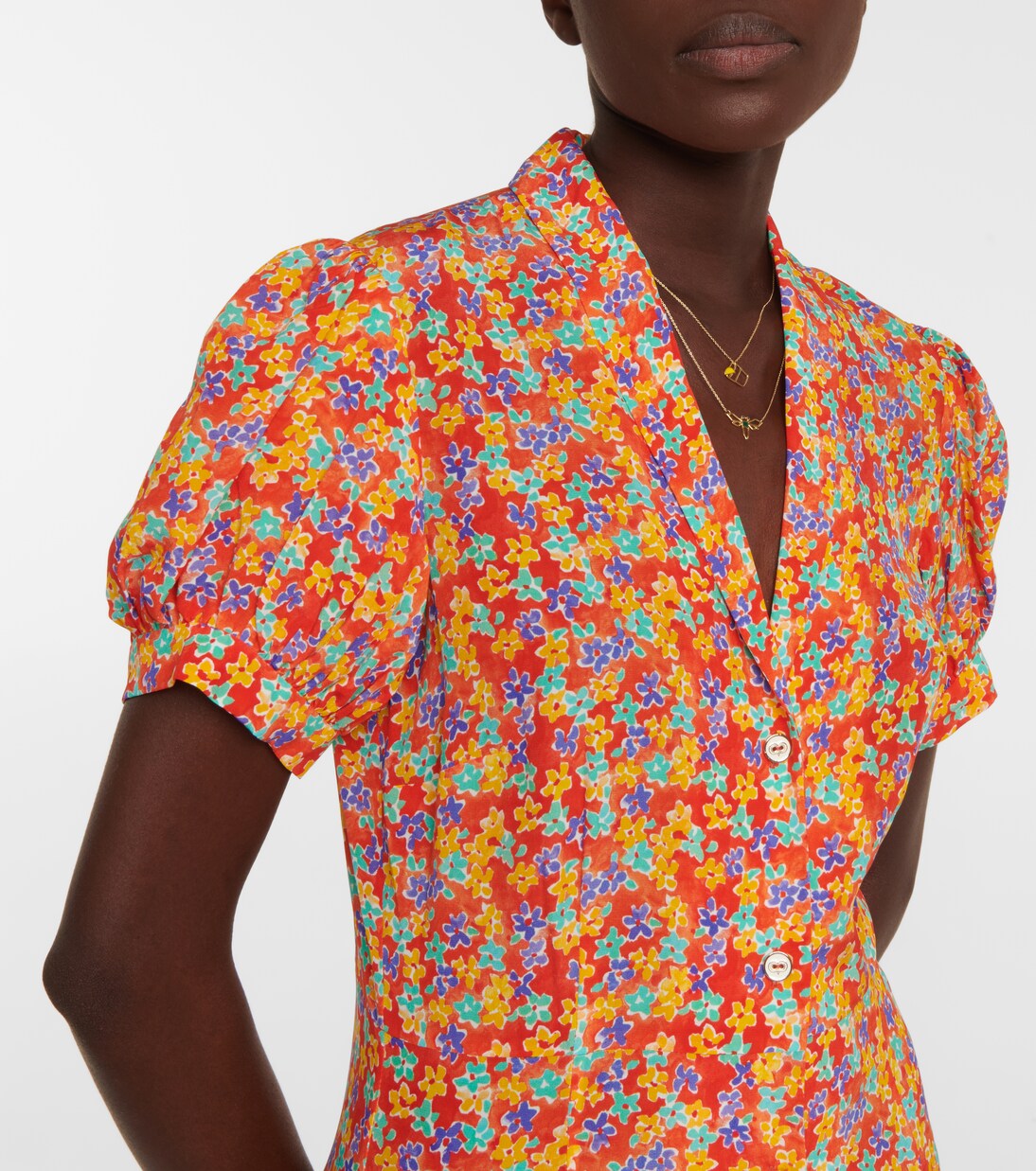 Robe longue Bel en soie à fleurs | Caroline Constas