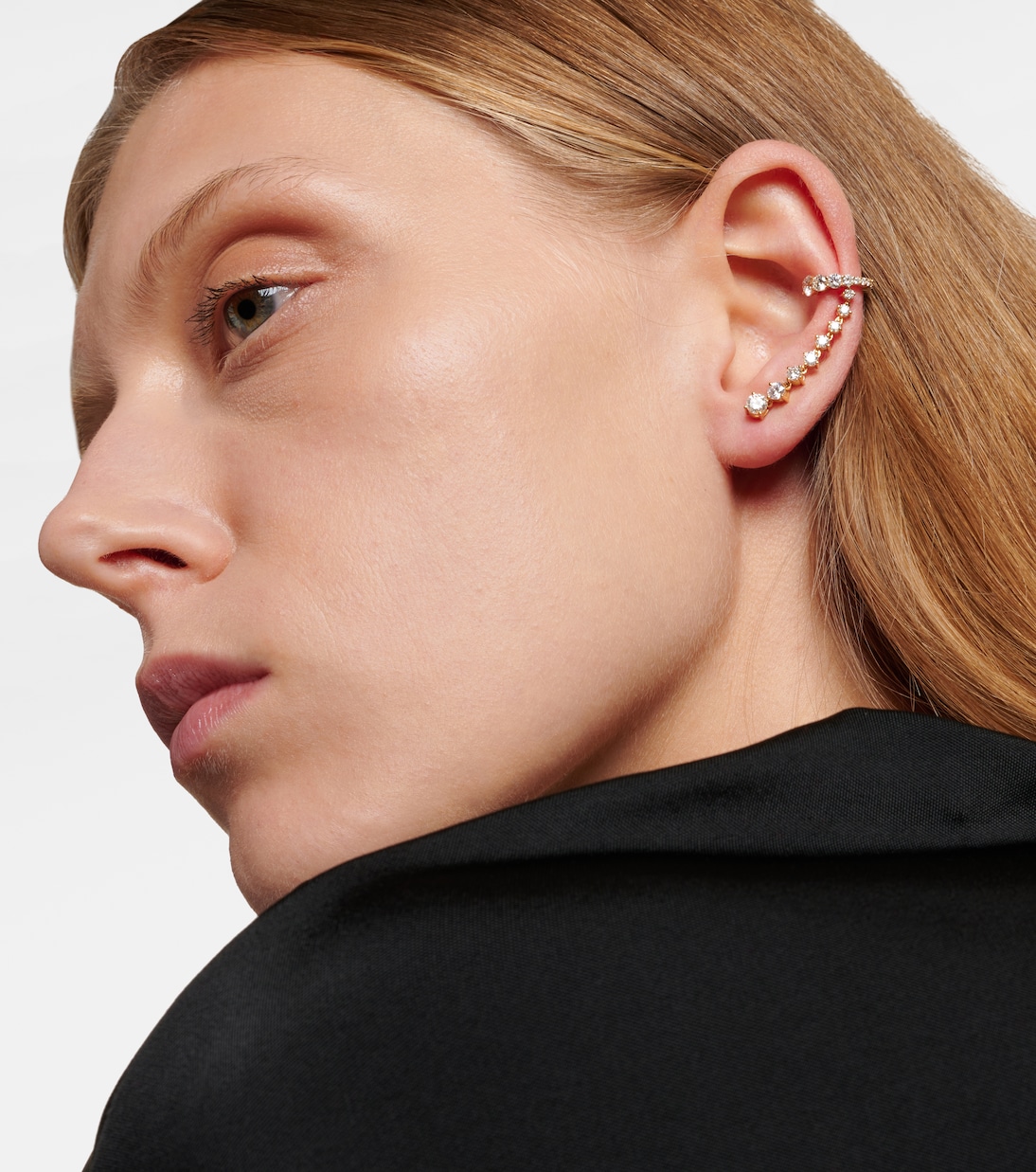 Einzelner Ohrring Sadie aus 18kt Gelbgold mit Diamanten | Melissa Kaye