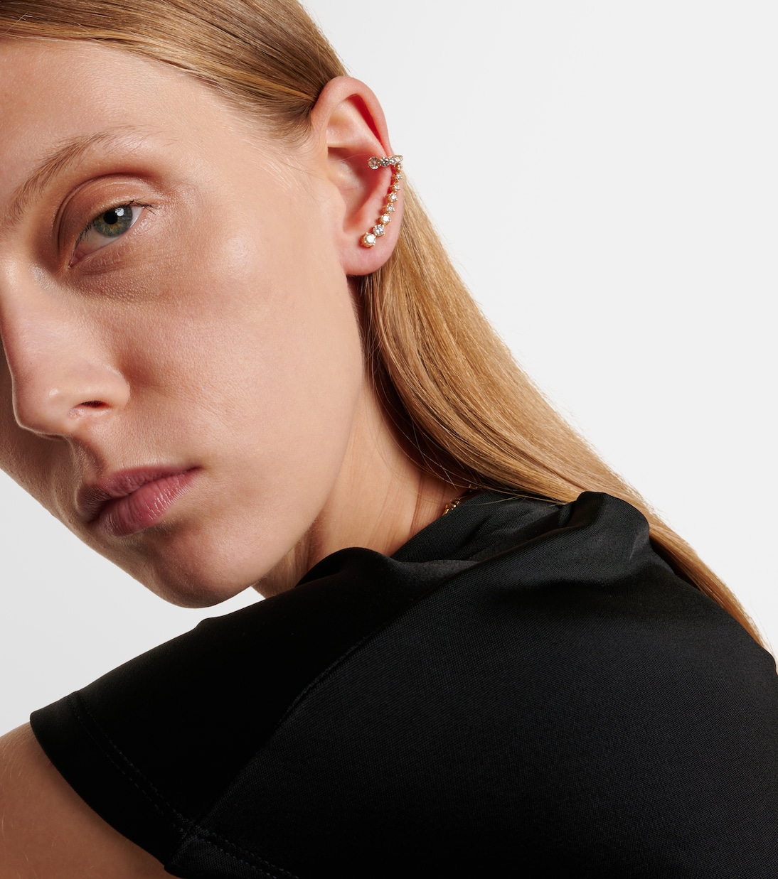 Einzelner Ohrring Sadie aus 18kt Gelbgold mit Diamanten | Melissa Kaye