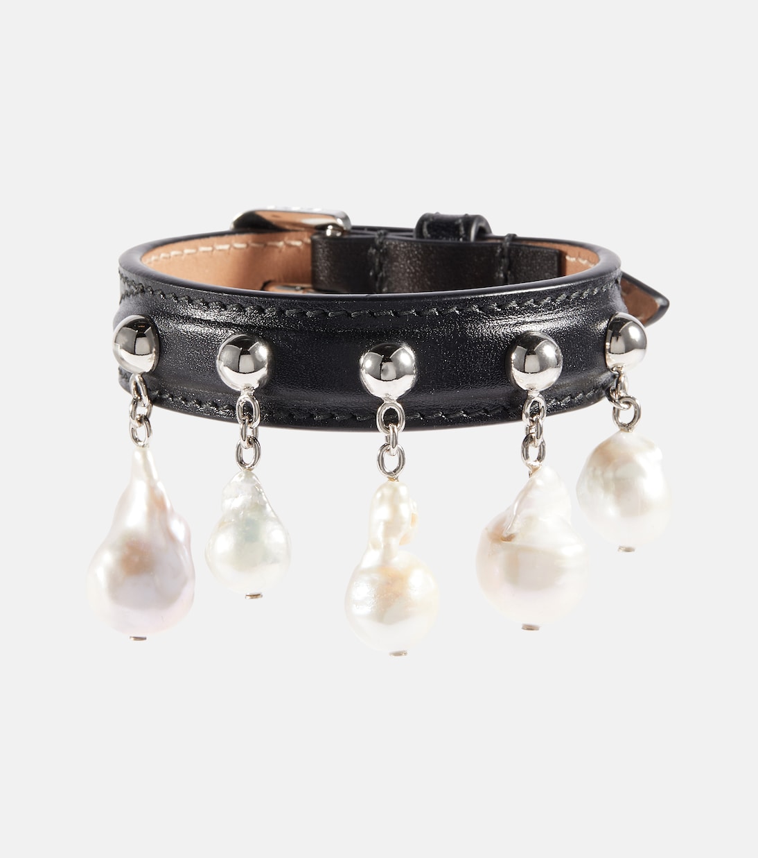 Armband aus Leder mit Zierperlen | Alaïa
