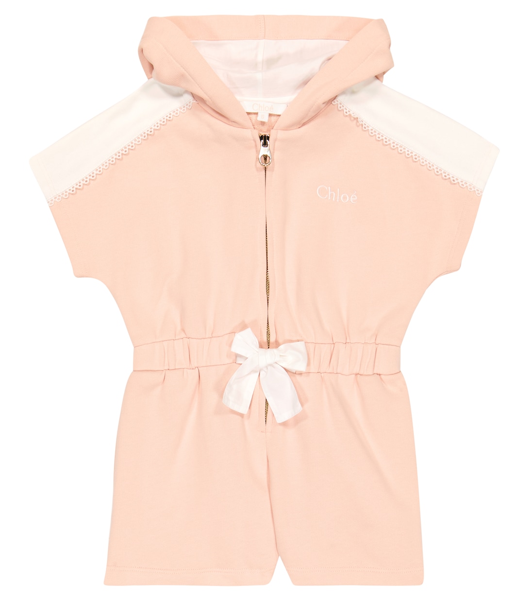 Hooded cotton playsuit | Chloé Kids