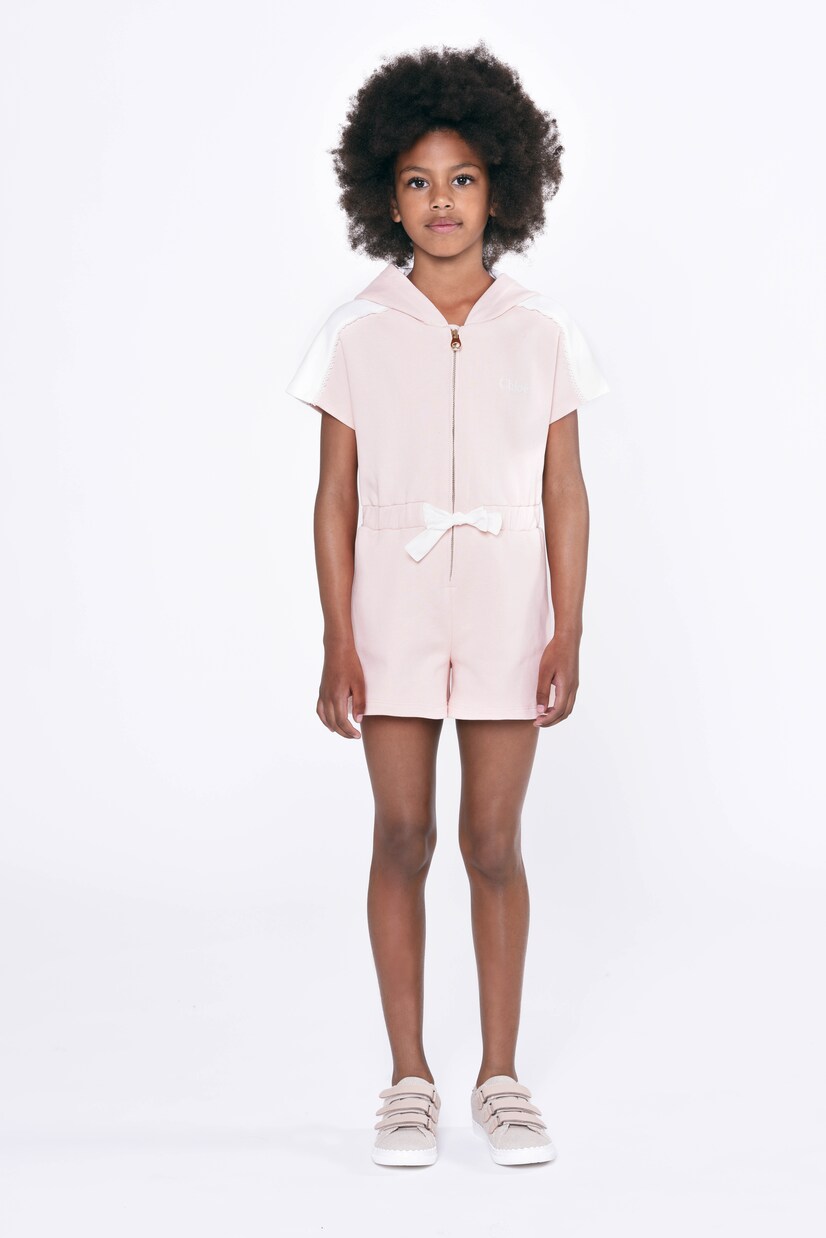 Hooded cotton playsuit | Chloé Kids