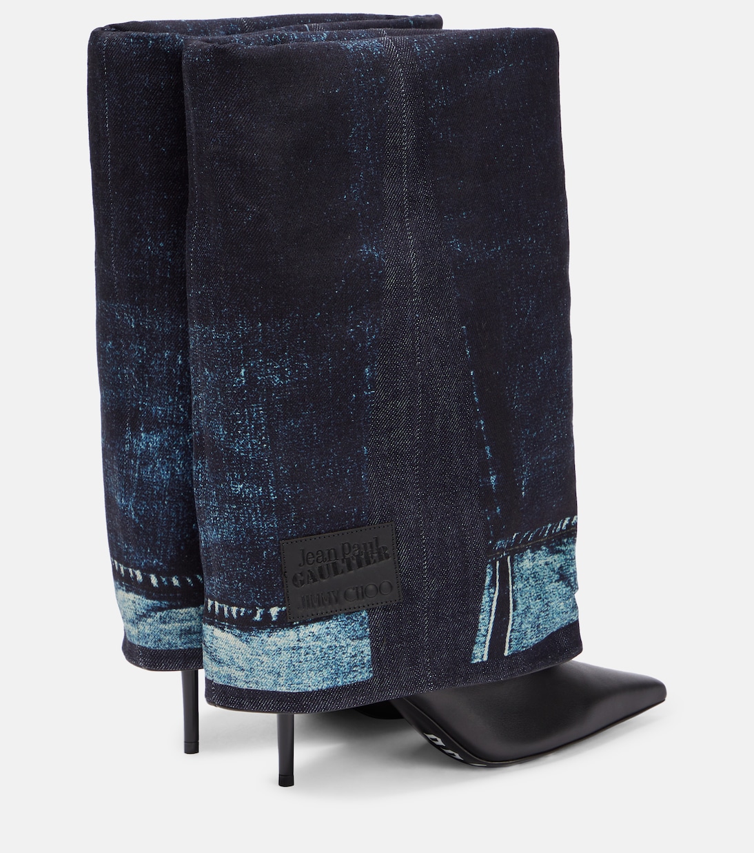 x Jean Paul Gaultier - Stivali in pelle e denim  | Jimmy Choo