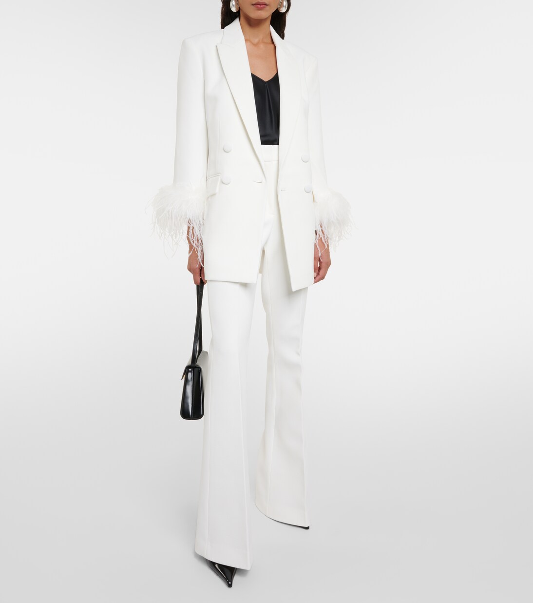 Bridal Mid-Rise-Hose Evelyn aus Crêpe | Rebecca Vallance