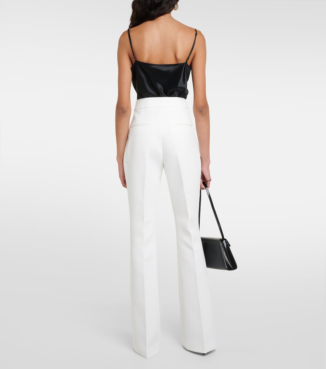 Bridal Mid-Rise-Hose Evelyn aus Crêpe | Rebecca Vallance