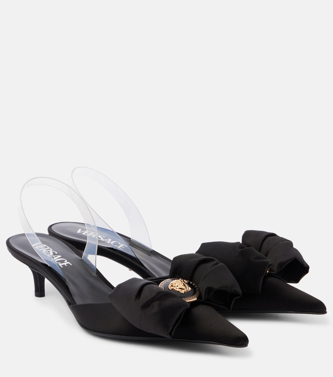 Pumps slingback Alia 45 in raso | Versace