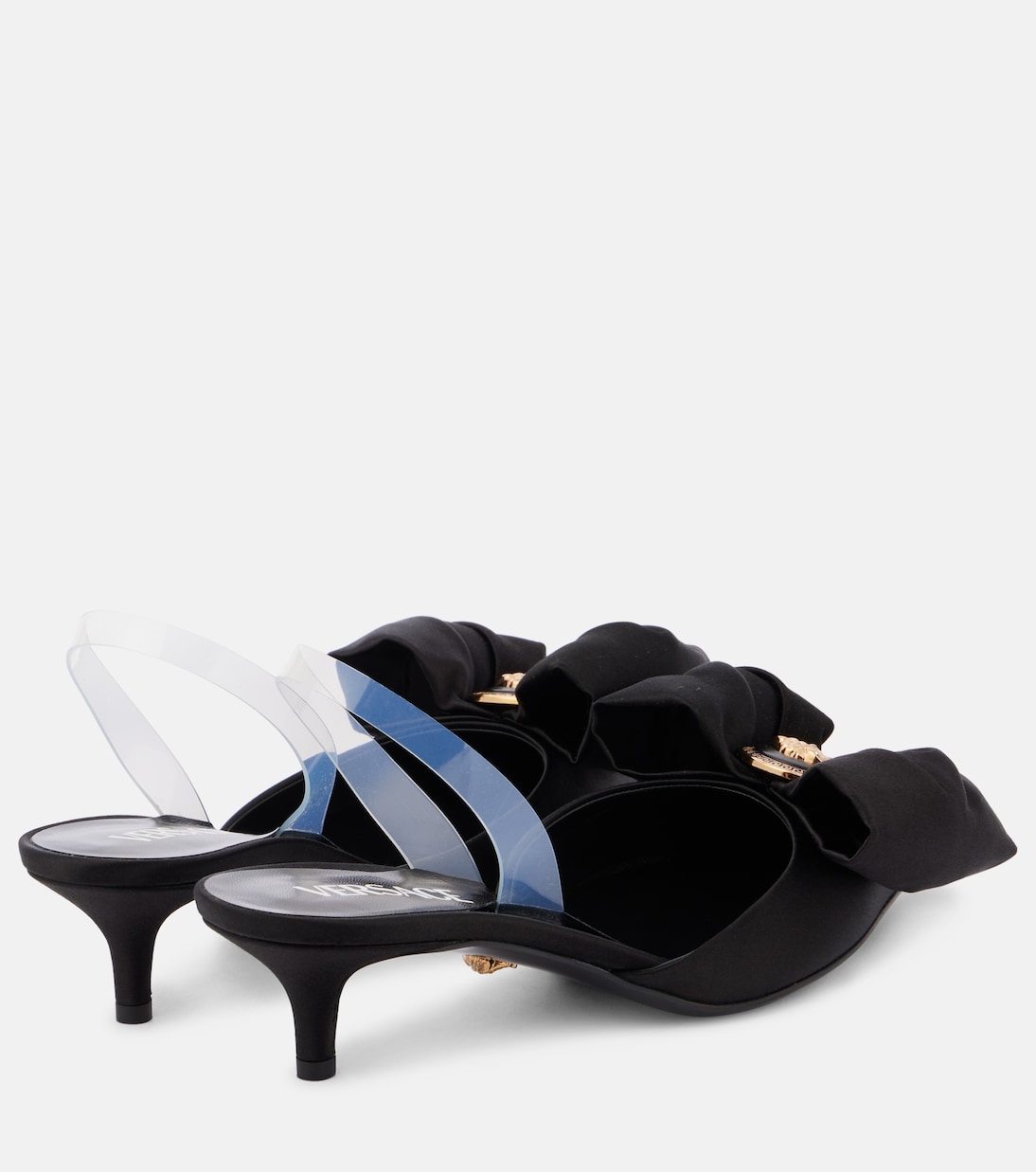 Pumps slingback Alia 45 in raso | Versace