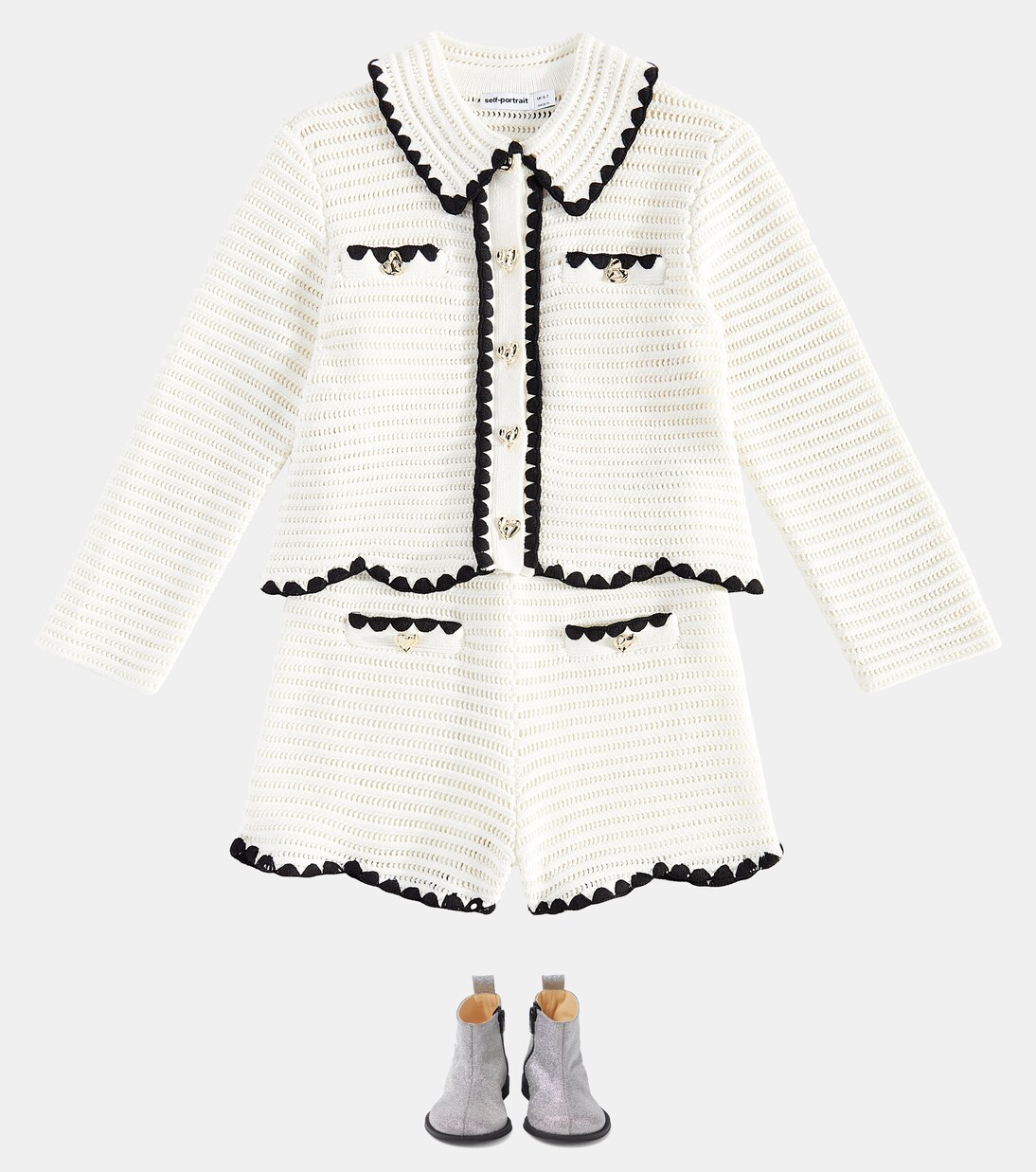 Shorts in crochet di misto cotone | Self-Portrait Kids