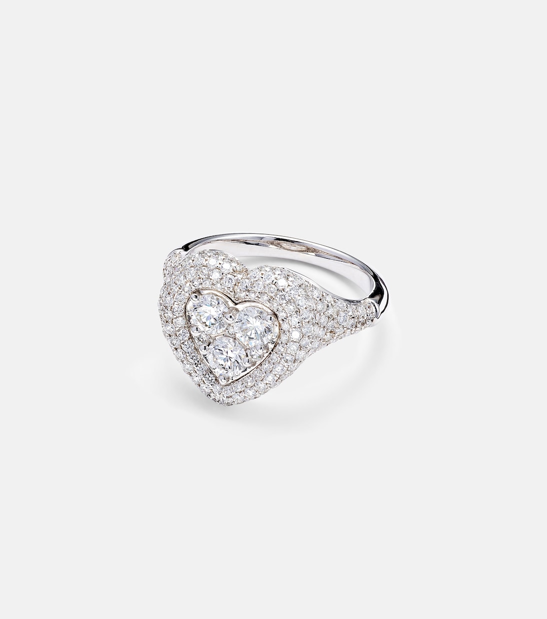 Manaal 18kt white gold pinky ring with diamonds | Kamyen